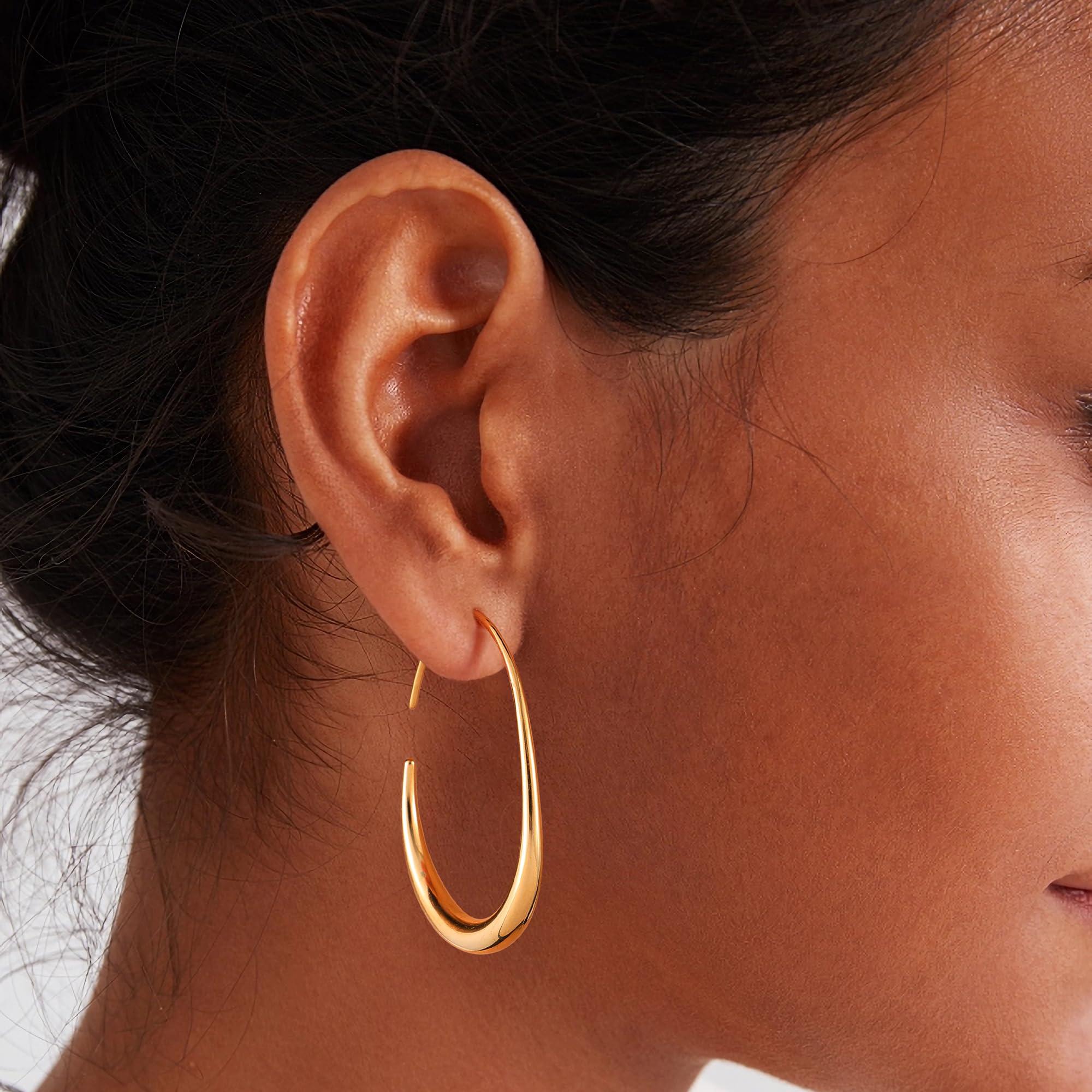 Golden Aura Hoops – 18K Gold, Waterproof & Hypoallergenic