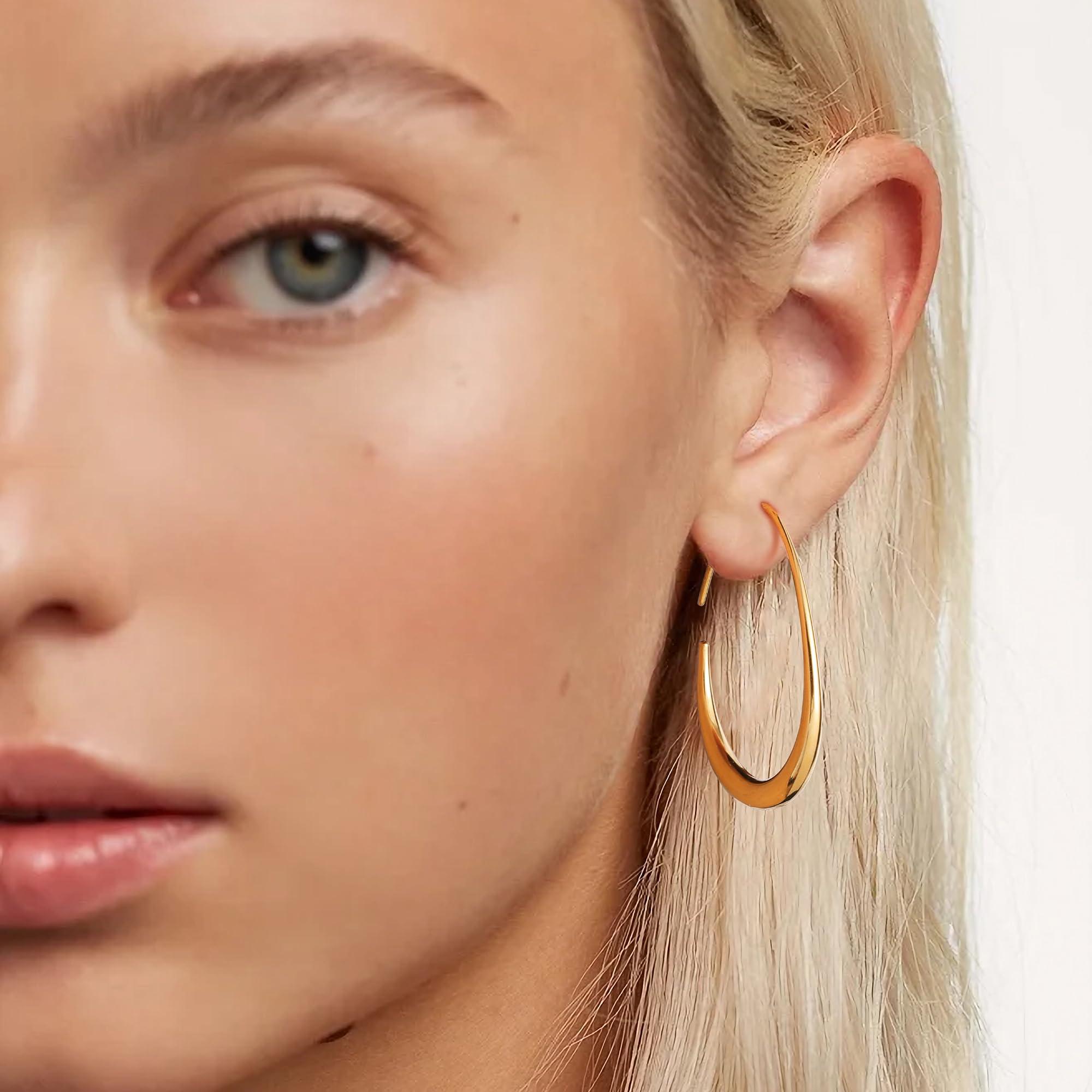 Golden Aura Hoops – 18K Gold, Waterproof & Hypoallergenic