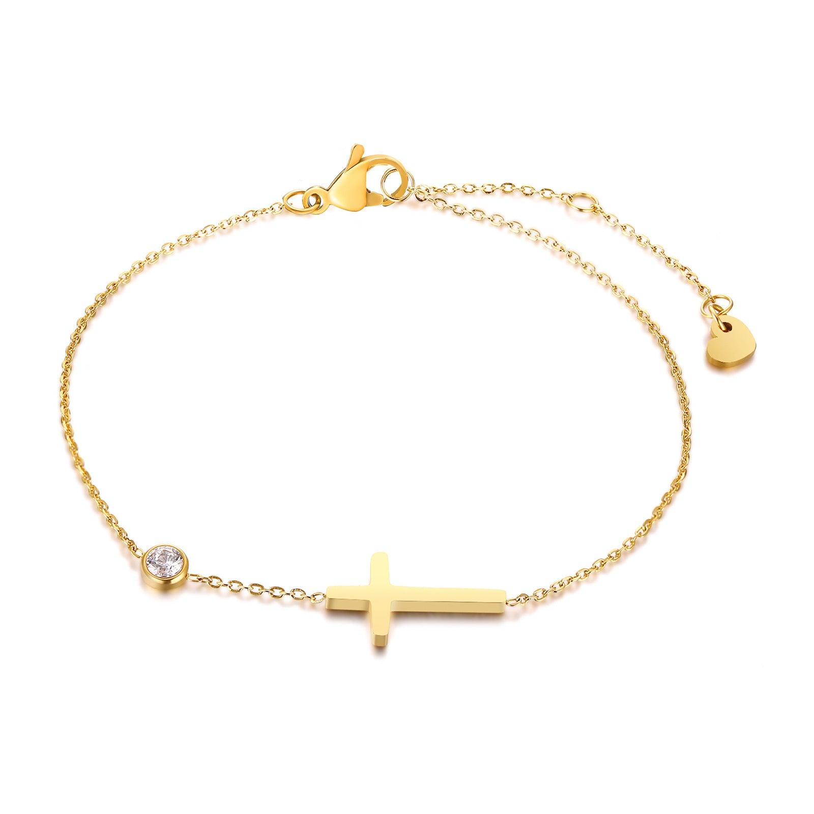 Eternal Cross Bracelet - 18K Gold, Waterproof & Hypoallergenic