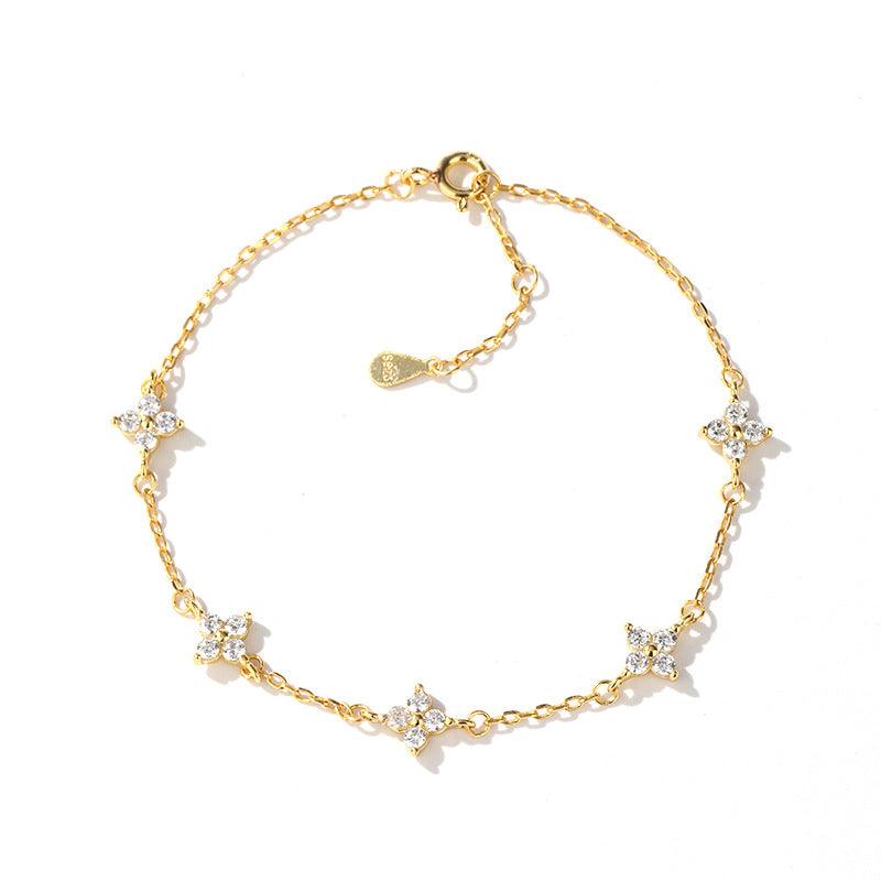 Halo Zircon Bracelet – 18K Gold, Waterproof & Hypoallergenic