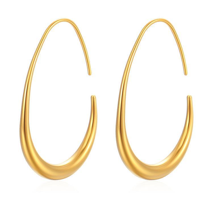 Golden Aura Hoops – 18K Gold, Waterproof & Hypoallergenic