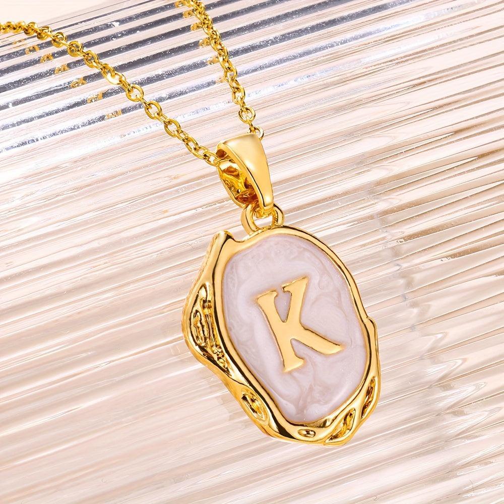 Marble Initial Necklace