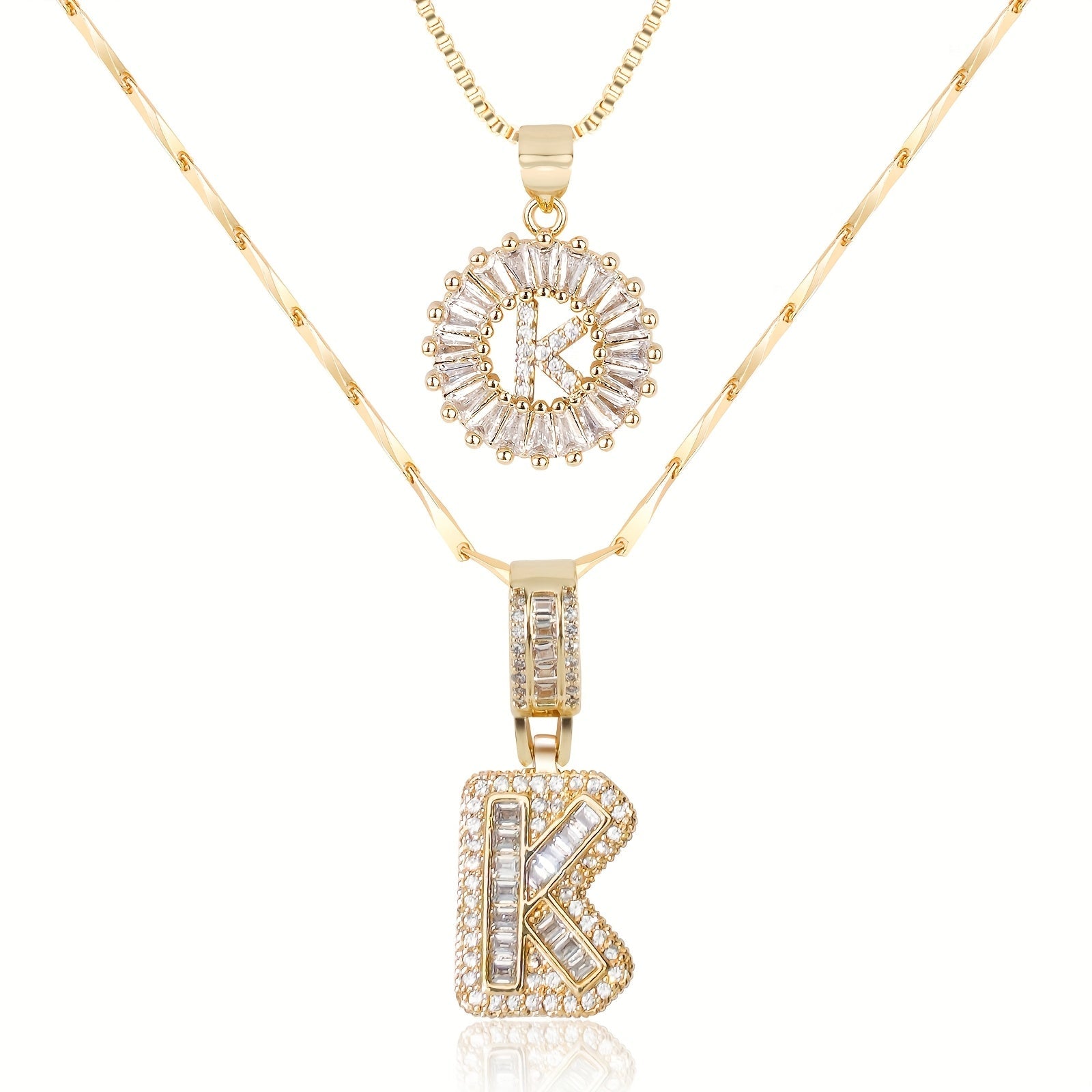 Zircon Duo Initial Necklace