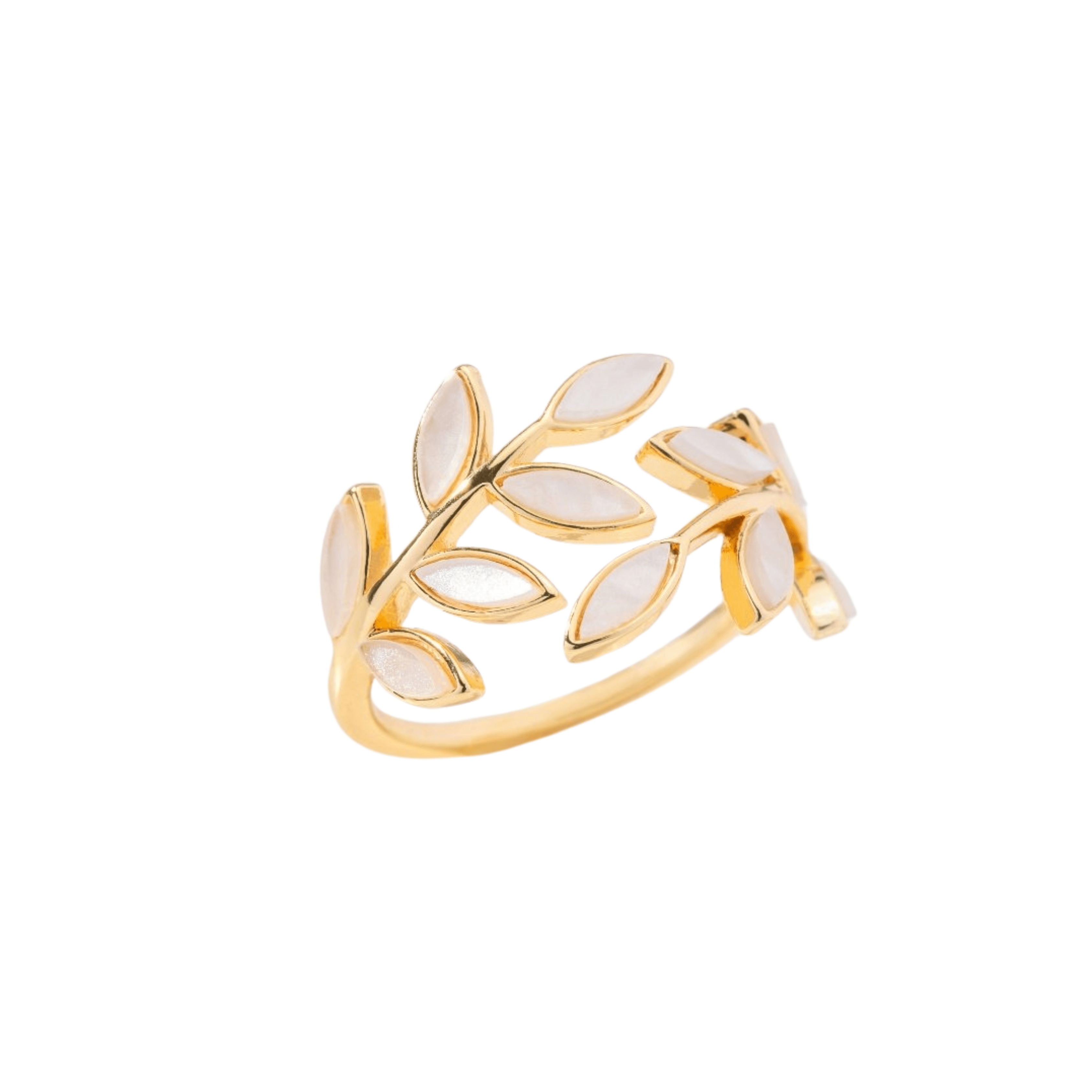 Willow Leaf Ring – 18K Gold, Waterproof & Hypoallergenic