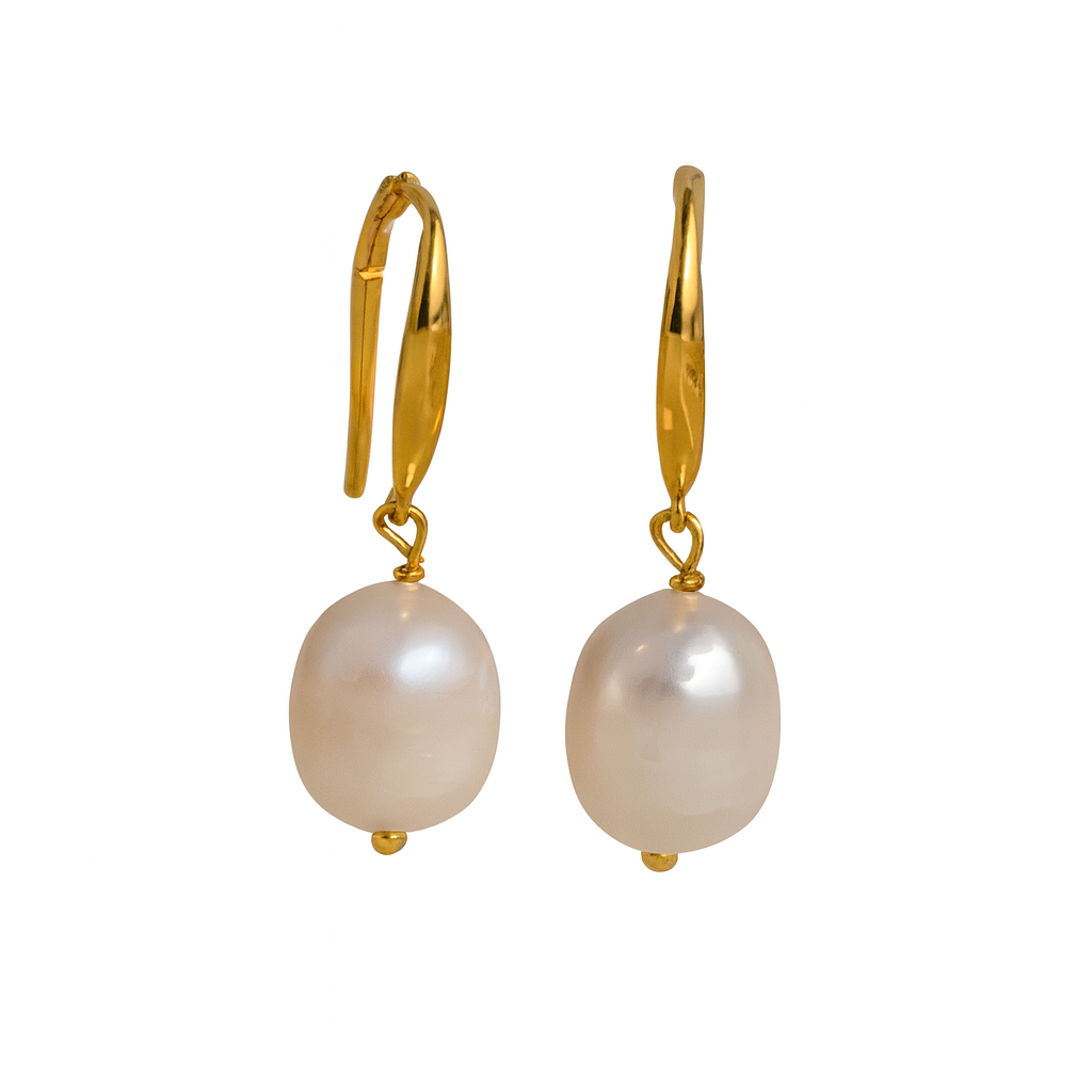 Pearl Drop Chandelier Earrings – 18K Gold, Waterproof & Hypoallergenic