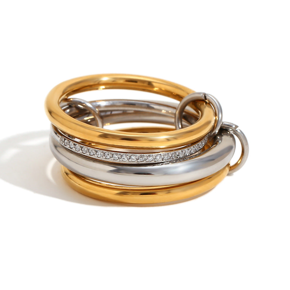 Quadra Link Zirconia Ring