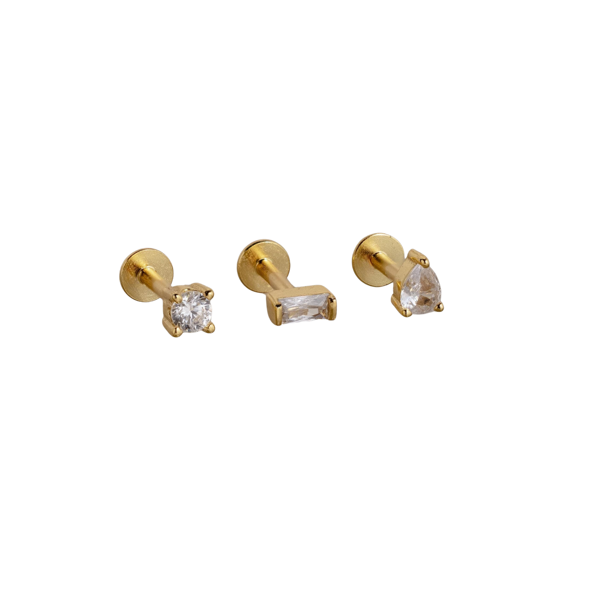 Allure Diamond Set Earrings – 18K Gold, Waterproof & Hypoallergenic