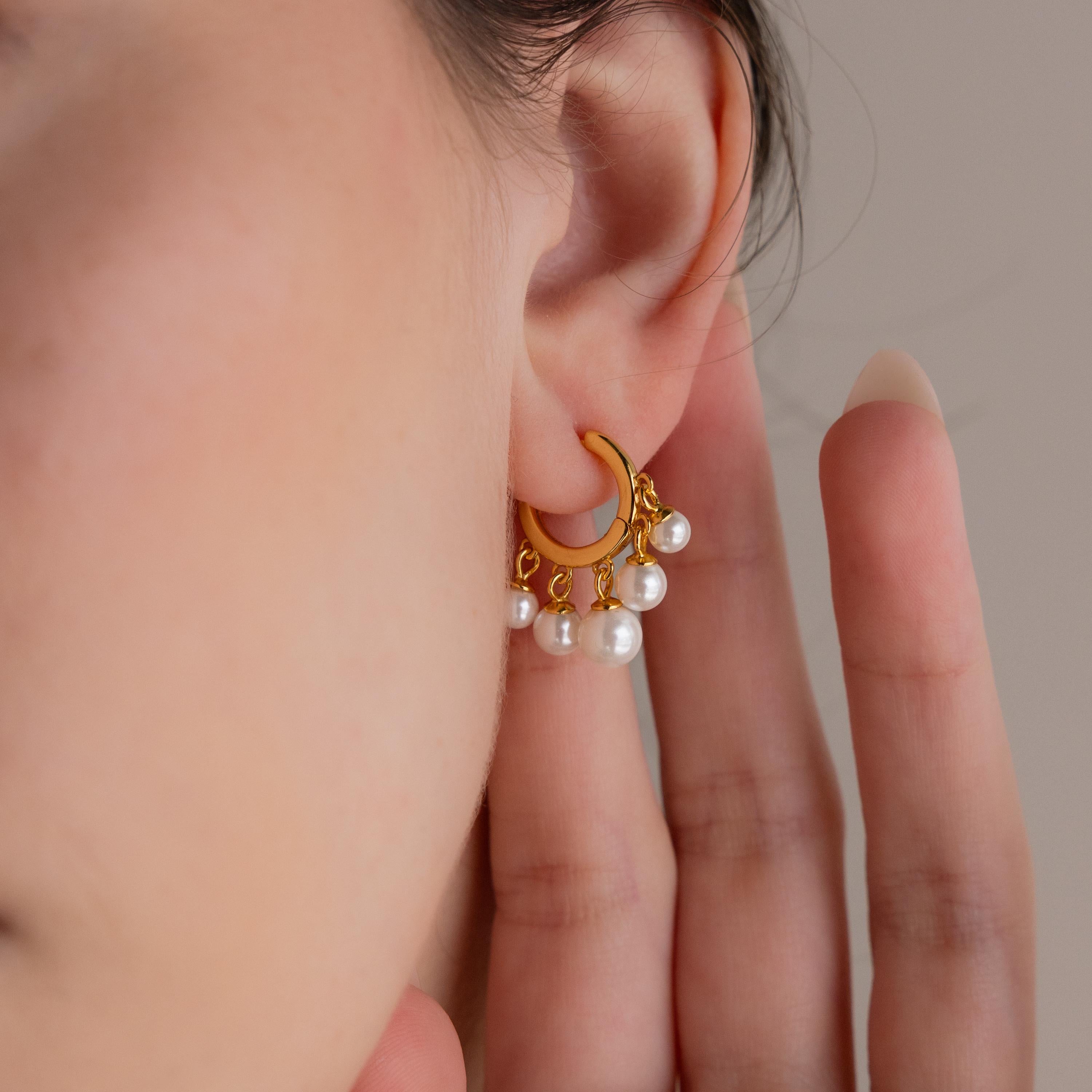 Radiant Pearl Hoops