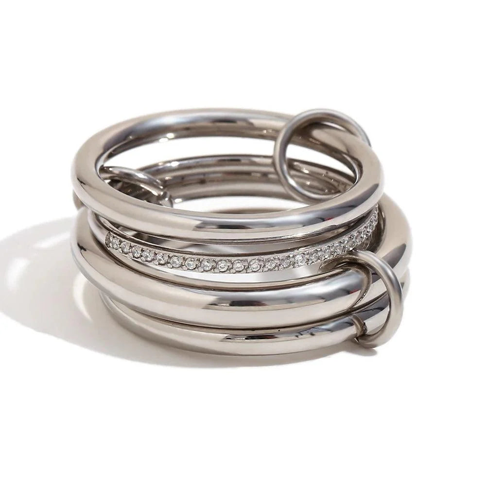 Quadra Link Zirconia Ring