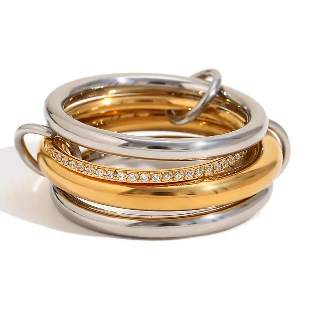 Quadra Link Zirconia Ring