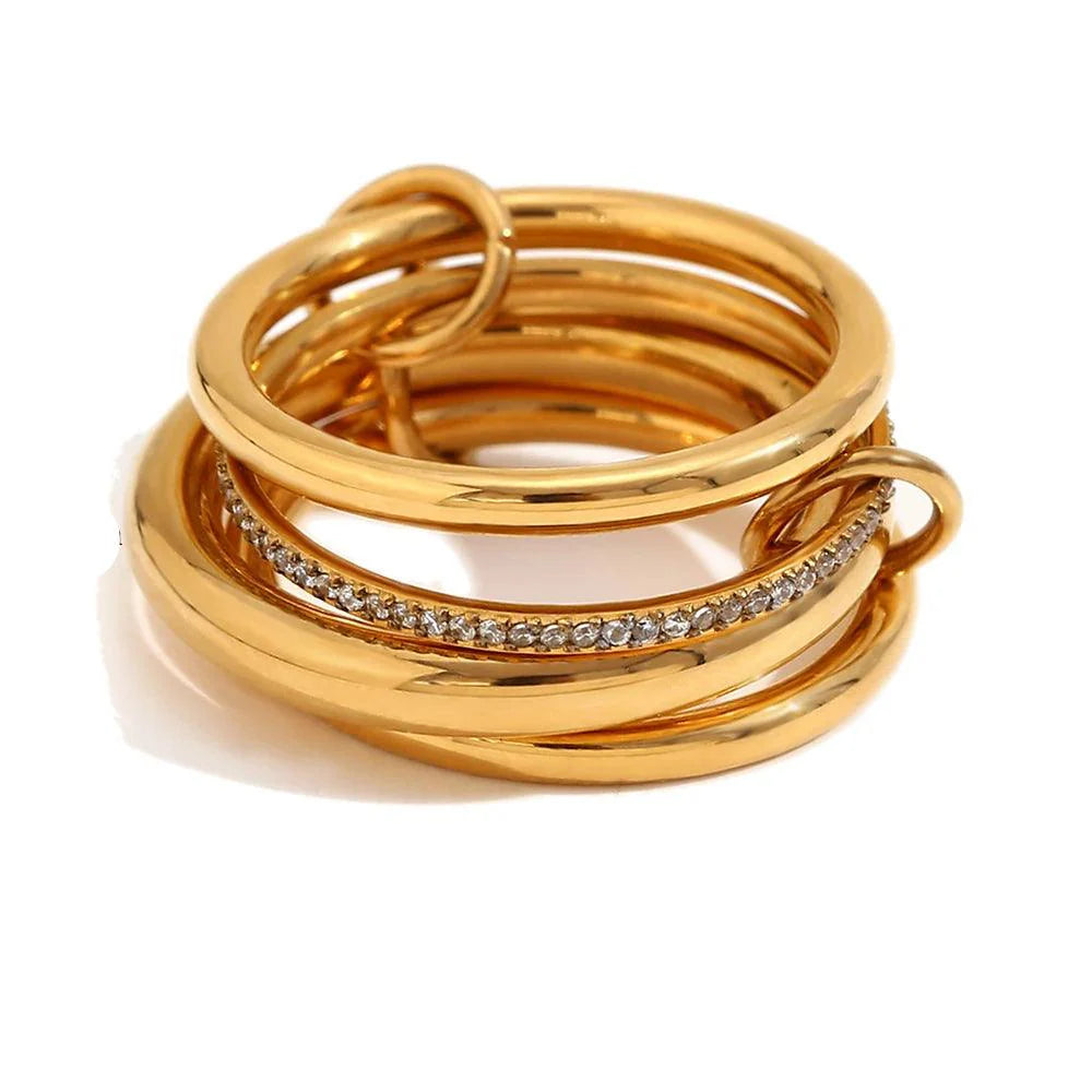 Quadra Link Zirconia Ring