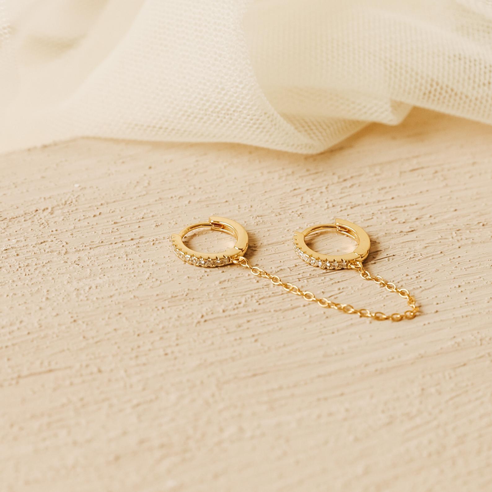 Twin Glow Earrings – 18K Gold, Waterproof & Hypoallergenic