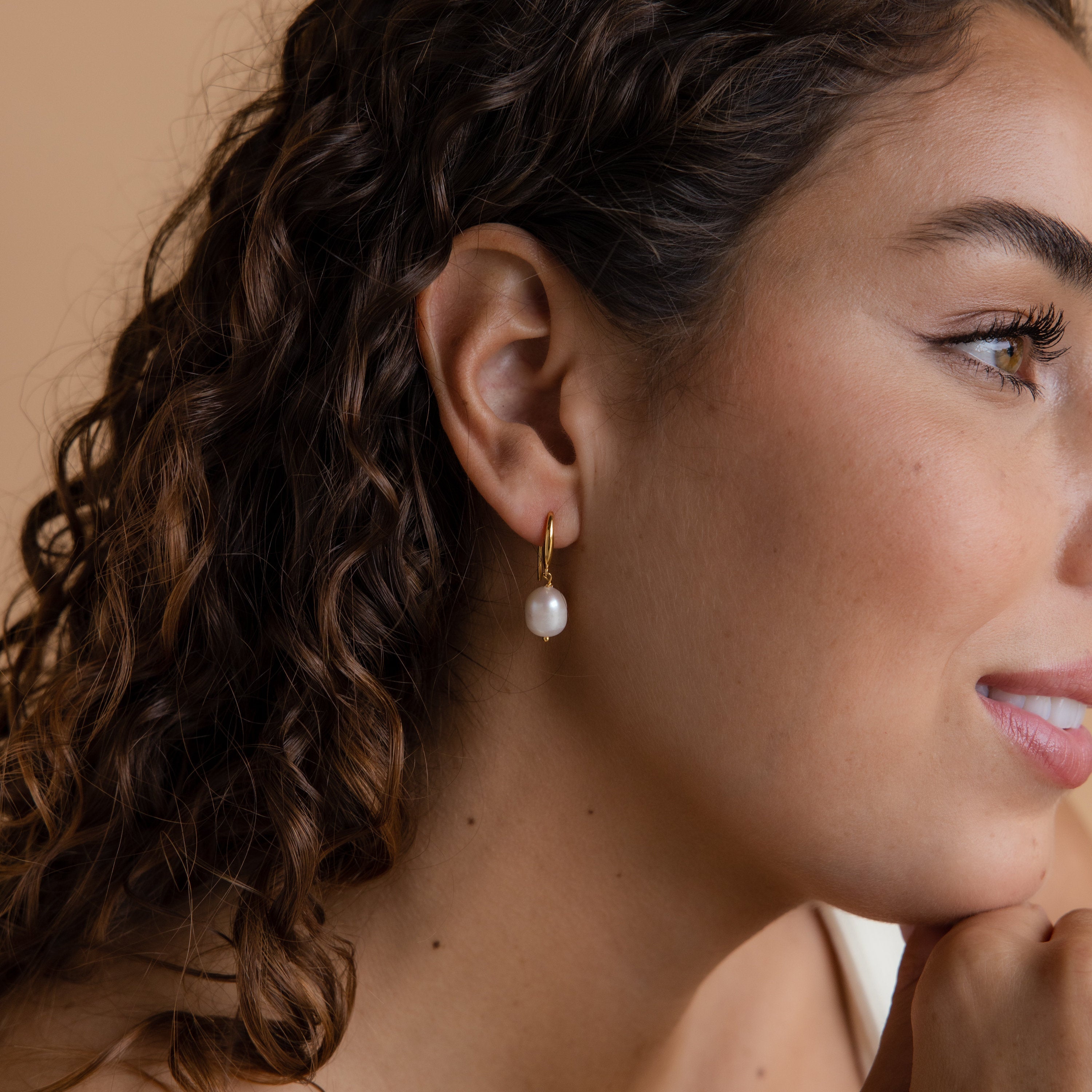 Pearl Drop Chandelier Earrings – 18K Gold, Waterproof & Hypoallergenic