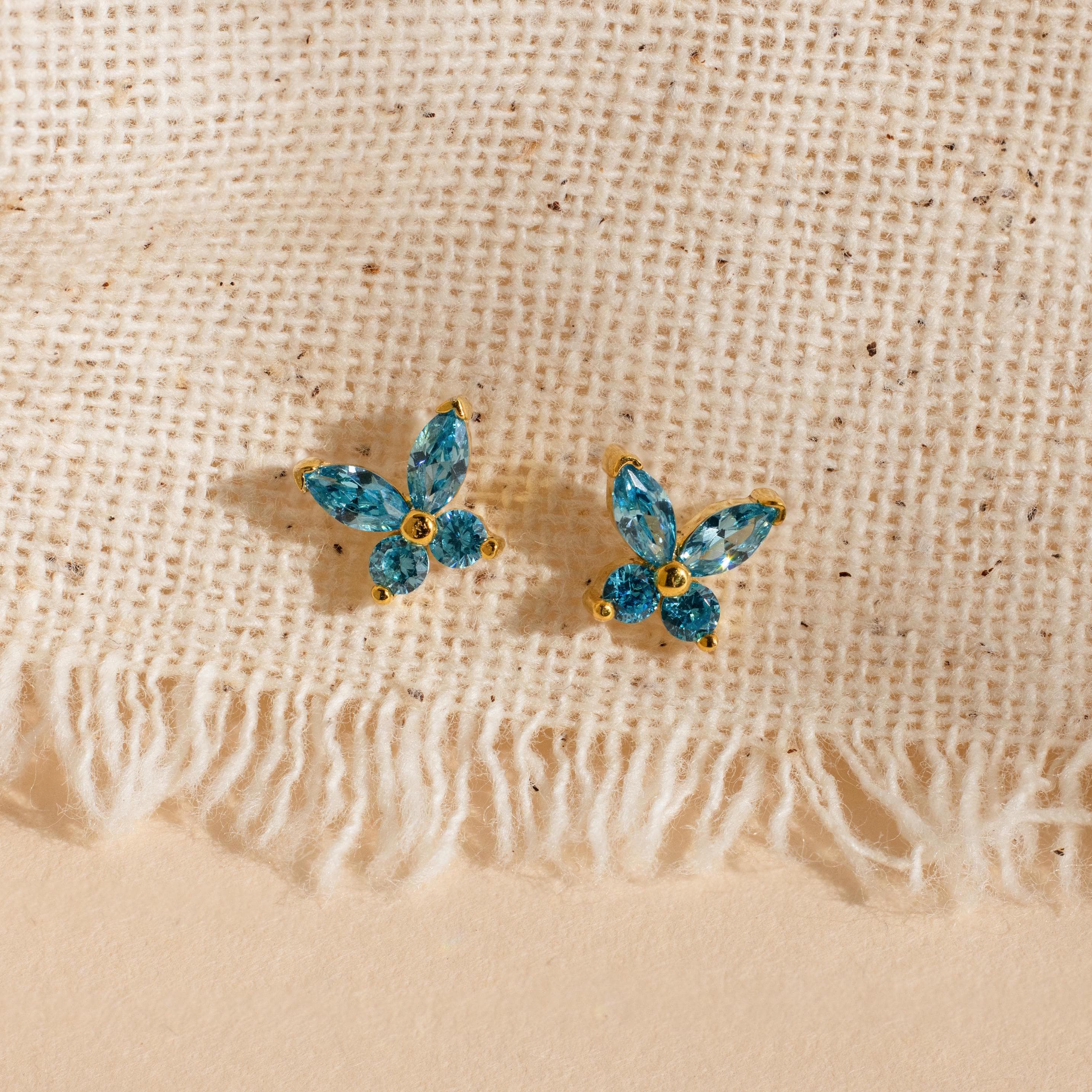Eterna Butterfly Studs Earrings – 18K Gold, Waterproof & Hypoallergenic