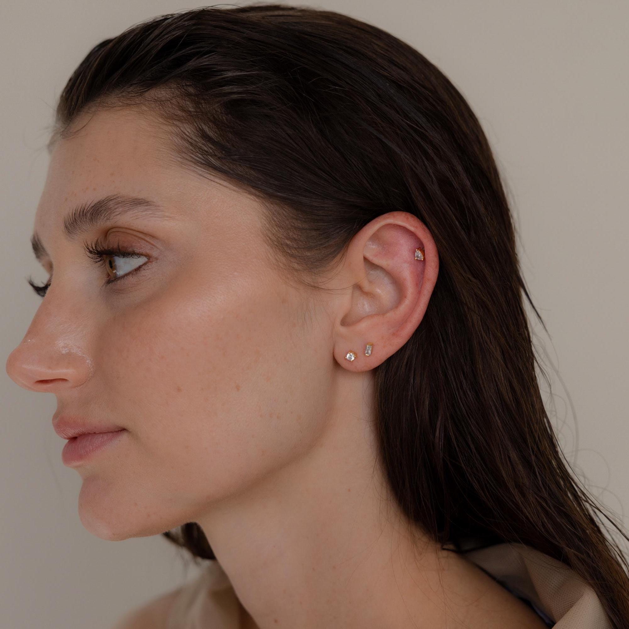 Allure Diamond Set Earrings – 18K Gold, Waterproof & Hypoallergenic