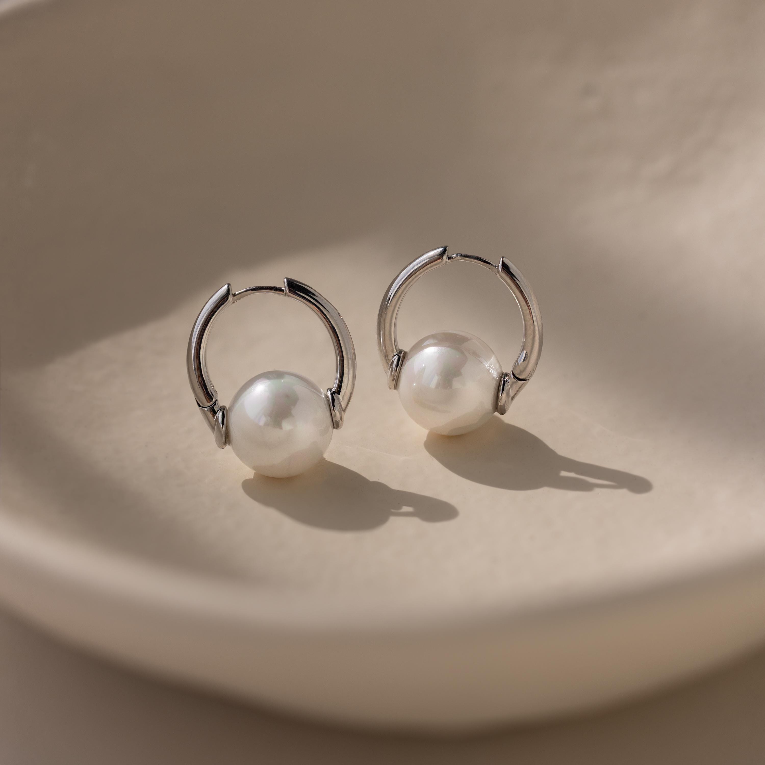 Whisper Pearl Hoops