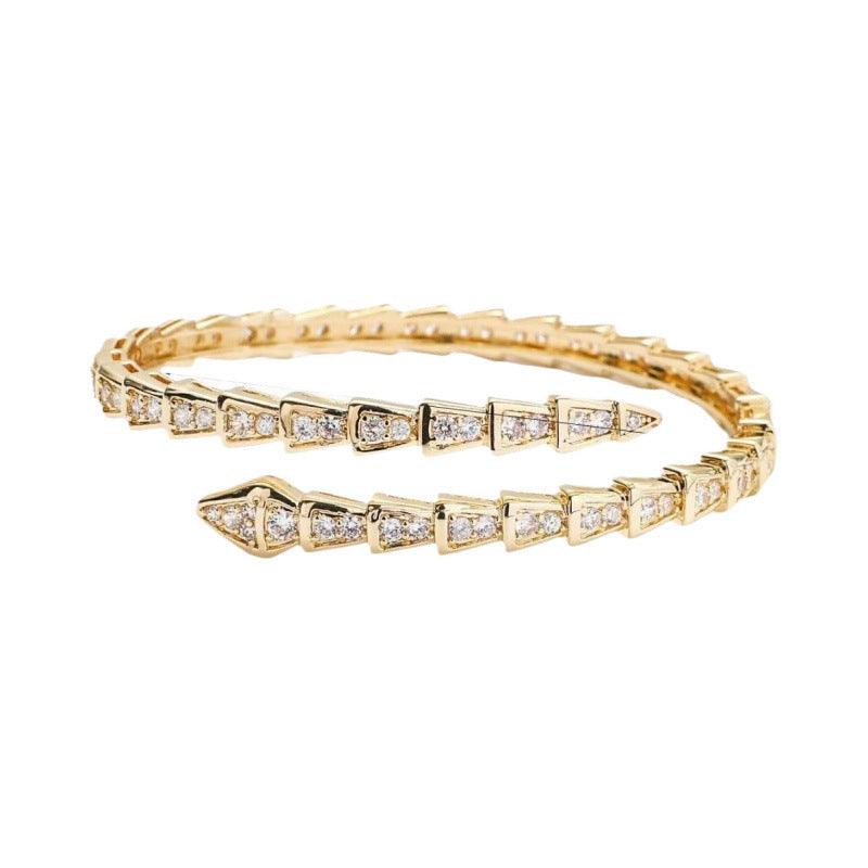 Golden Serpent Bracelet – 18K Gold, Waterproof & Hypoallergenic