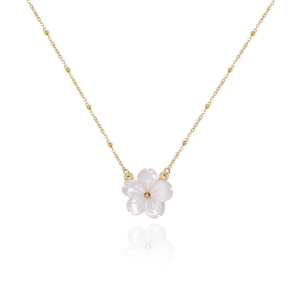 Ivory Petal Necklace – 18K Gold Waterproof Minimalist Pendant