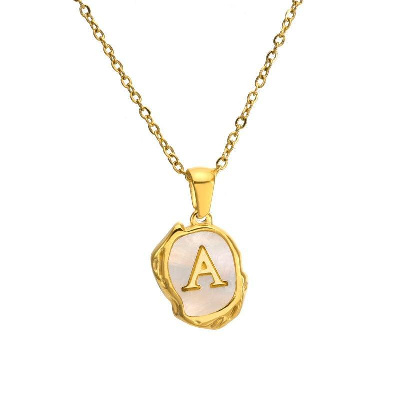 Marble Initial Necklace