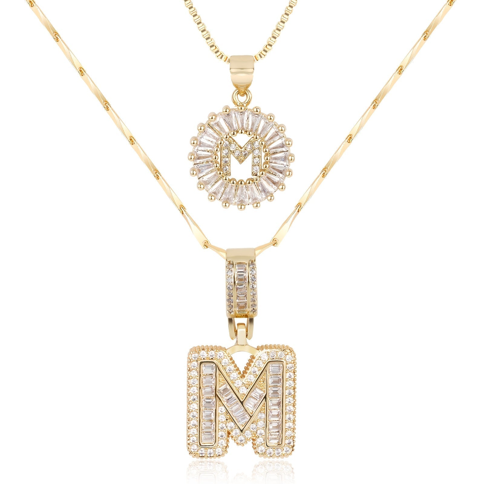 Zircon Duo Initial Necklace