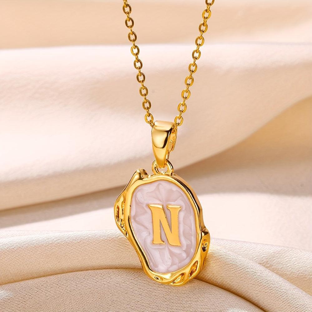 Marble Initial Necklace