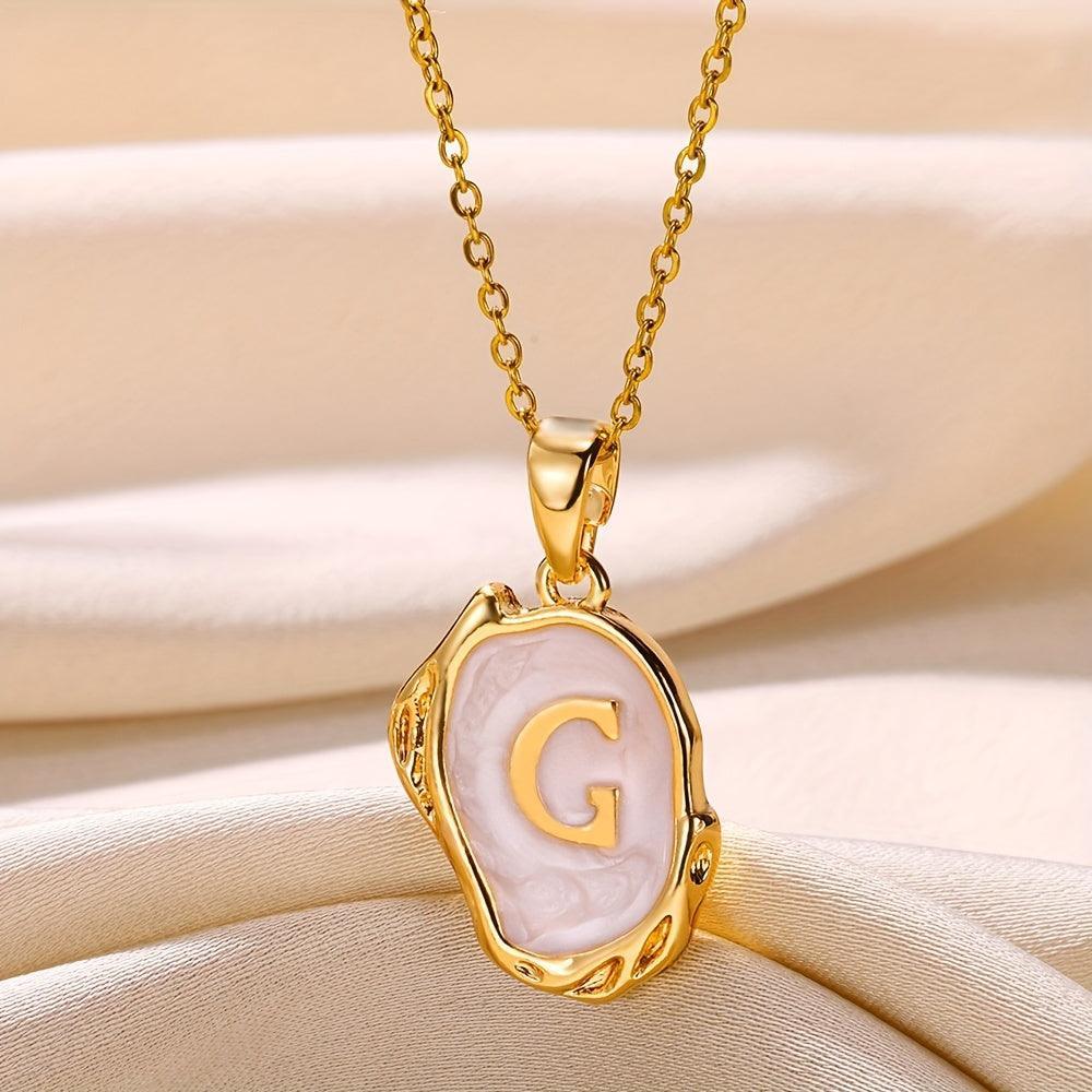 Marble Initial Necklace