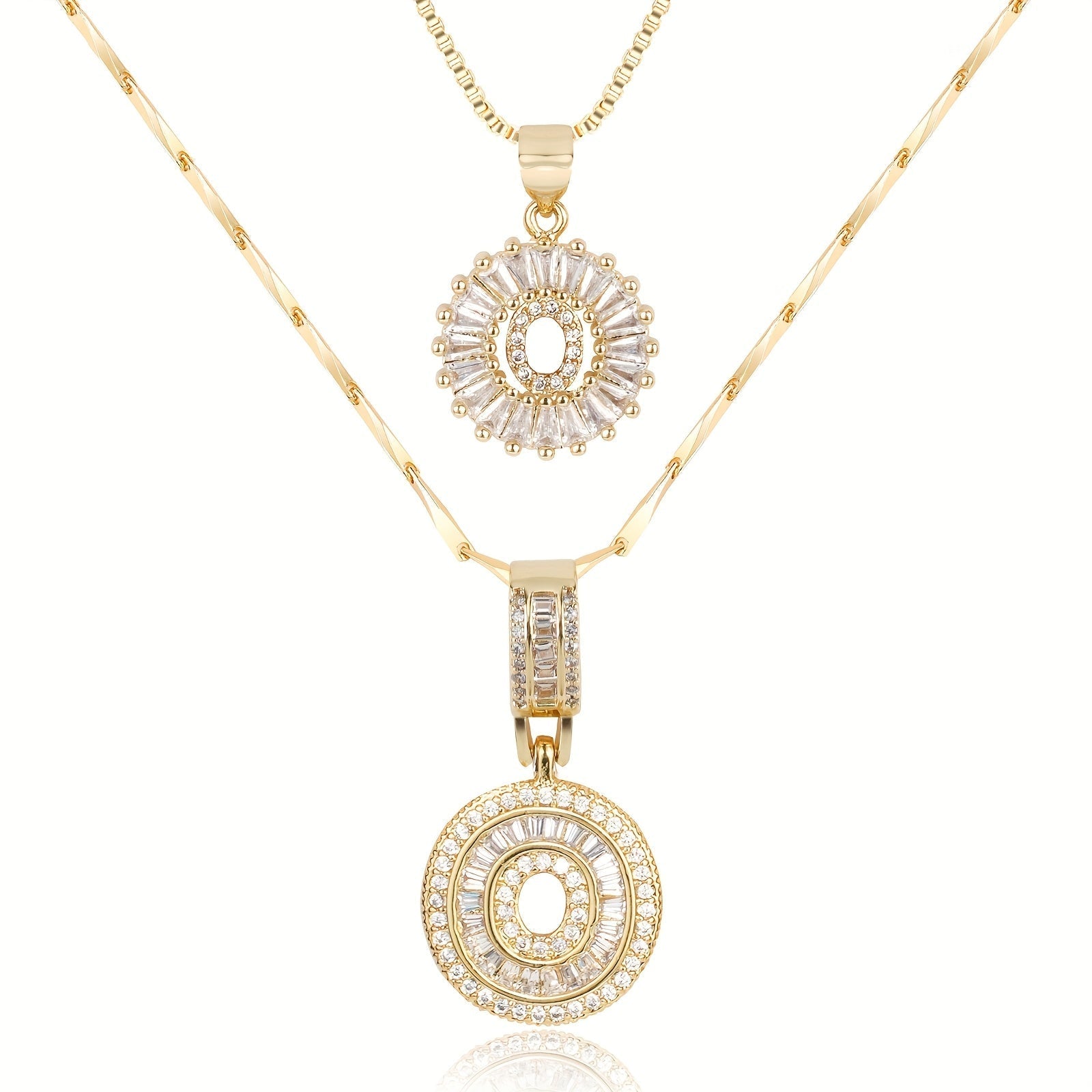 Zircon Duo Initial Necklace