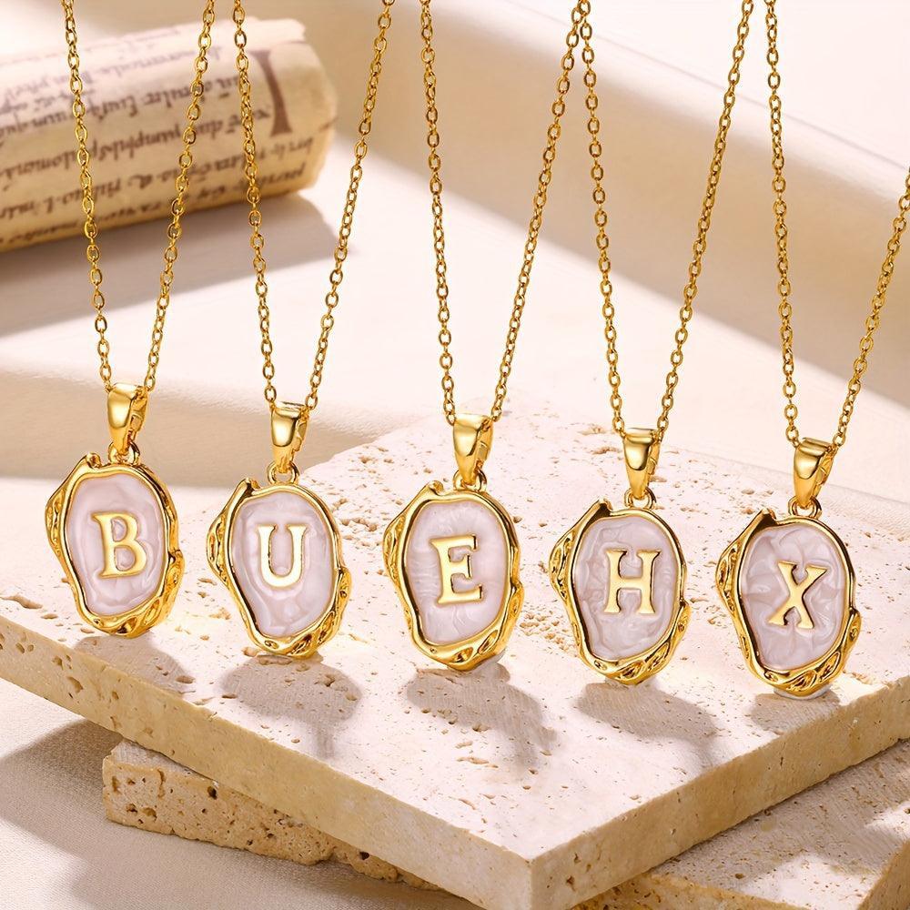 Marble Initial Necklace