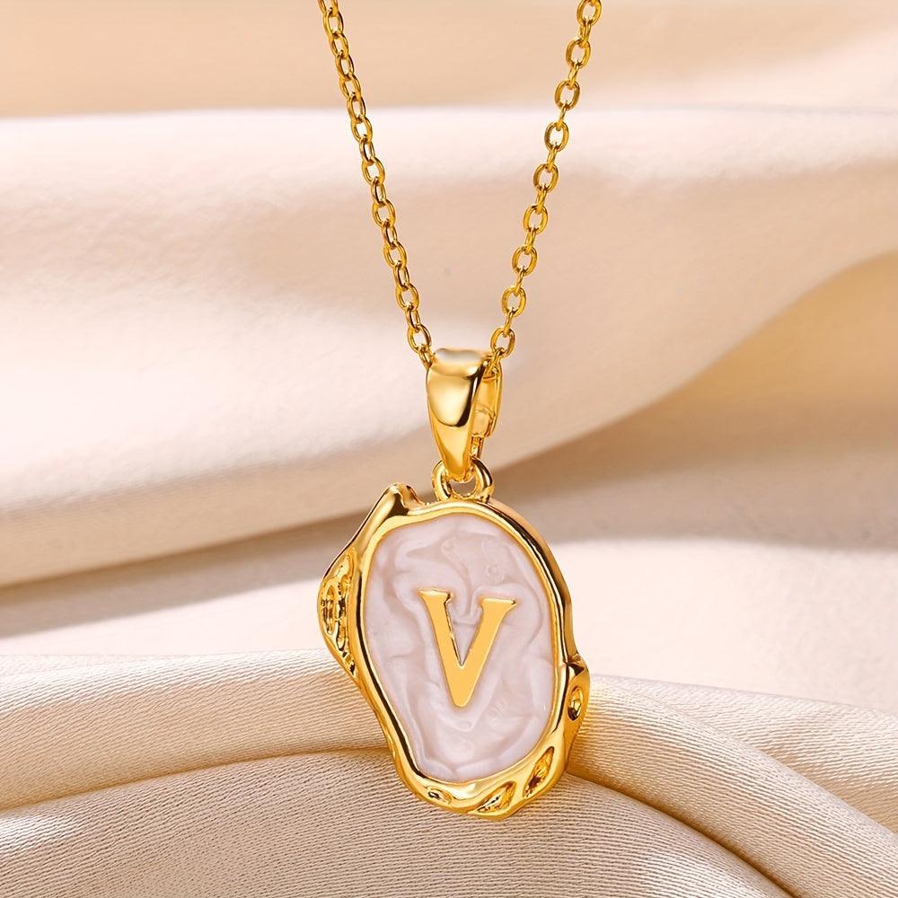 Marble Initial Necklace