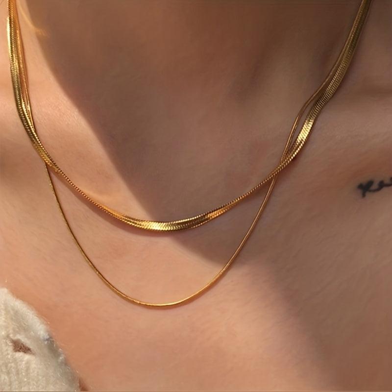 Double Grace Necklace – 18K Gold, Waterproof & Hypoallergenic