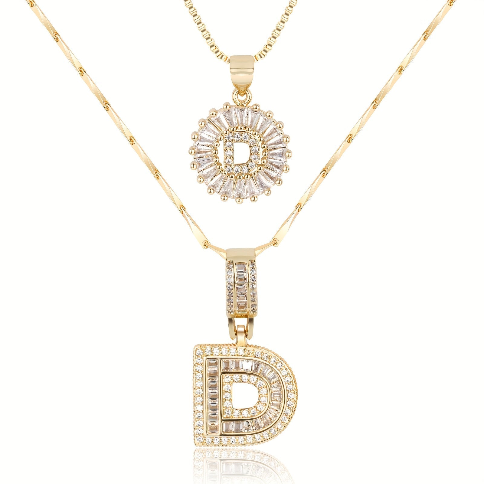 Zircon Duo Initial Necklace