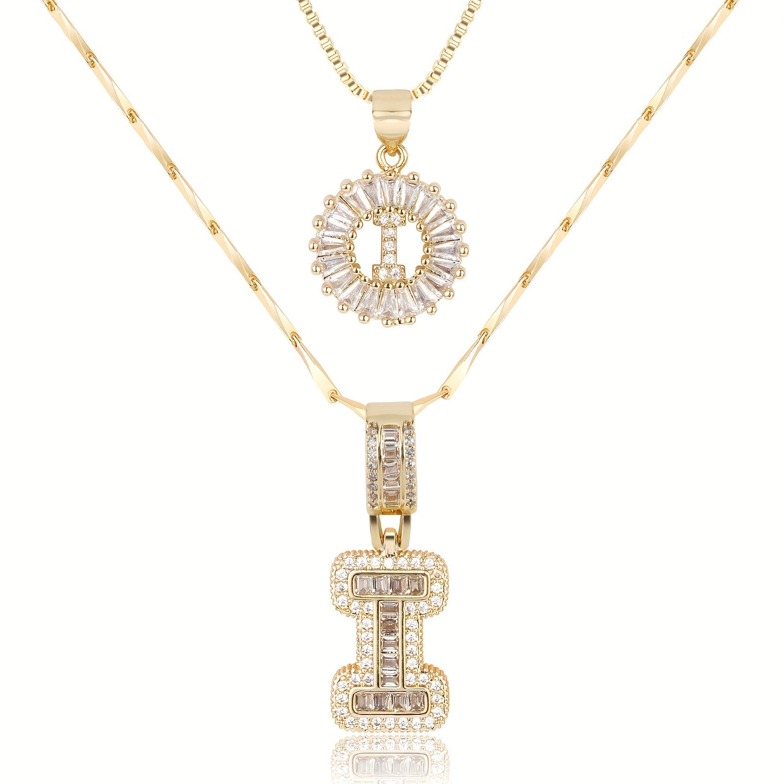 Zircon Duo Initial Necklace