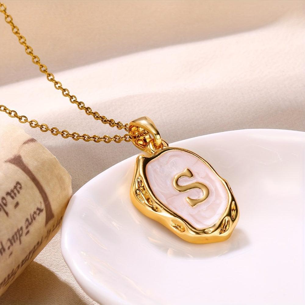 Marble Initial Necklace