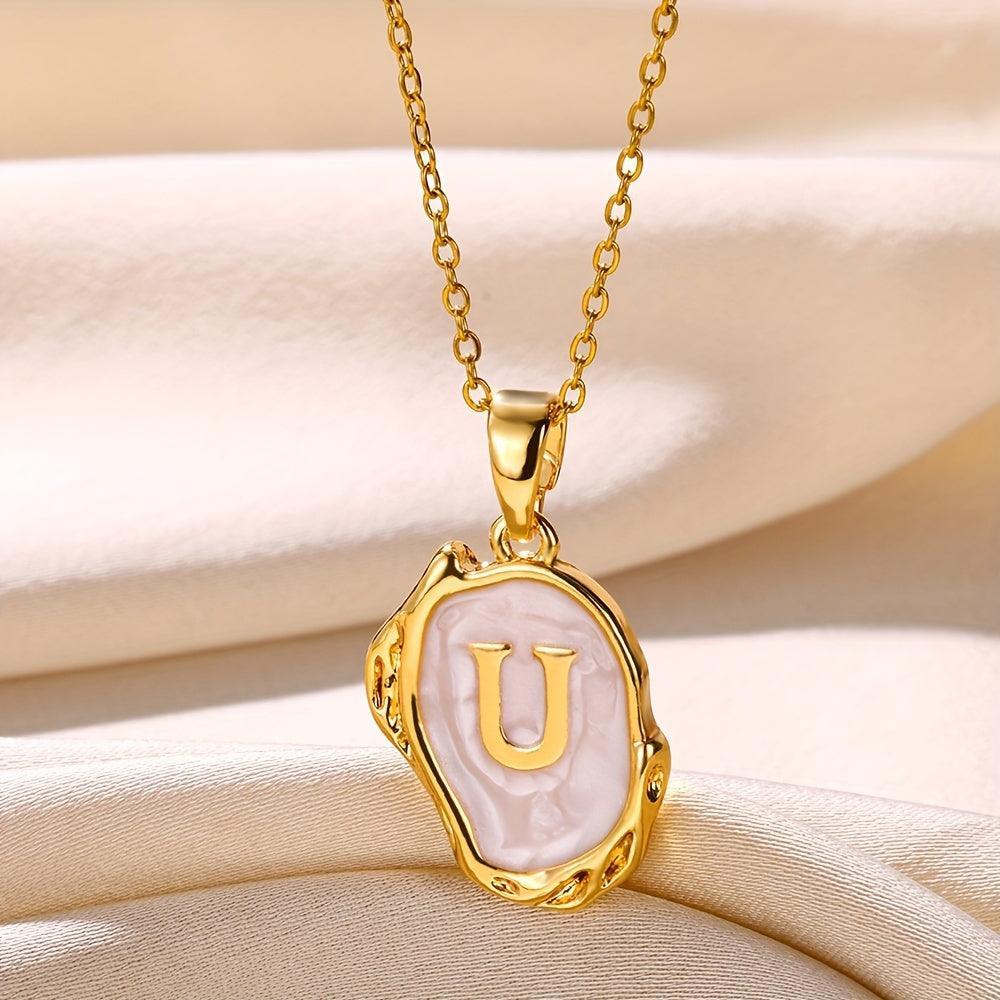 Marble Initial Necklace