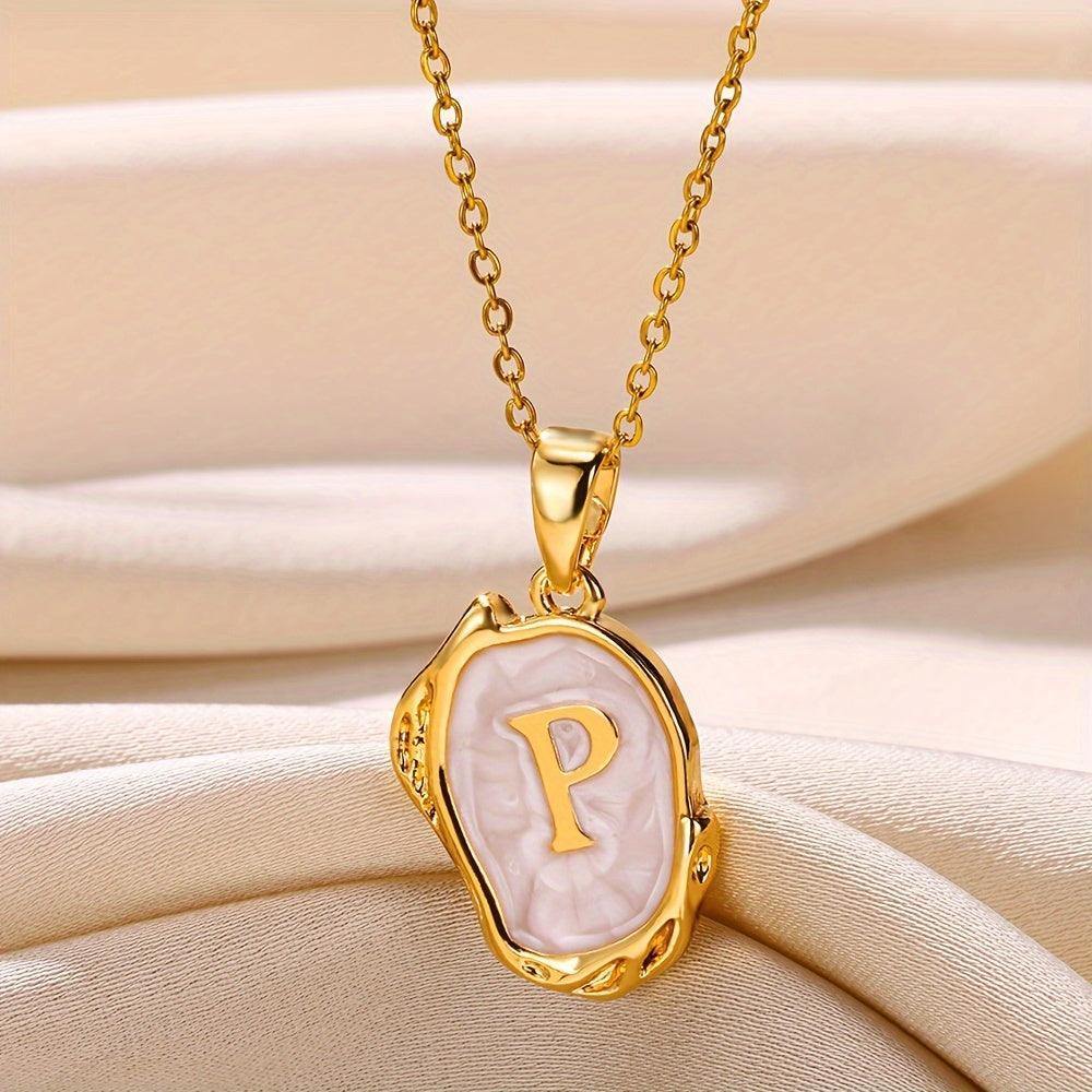 Marble Initial Necklace