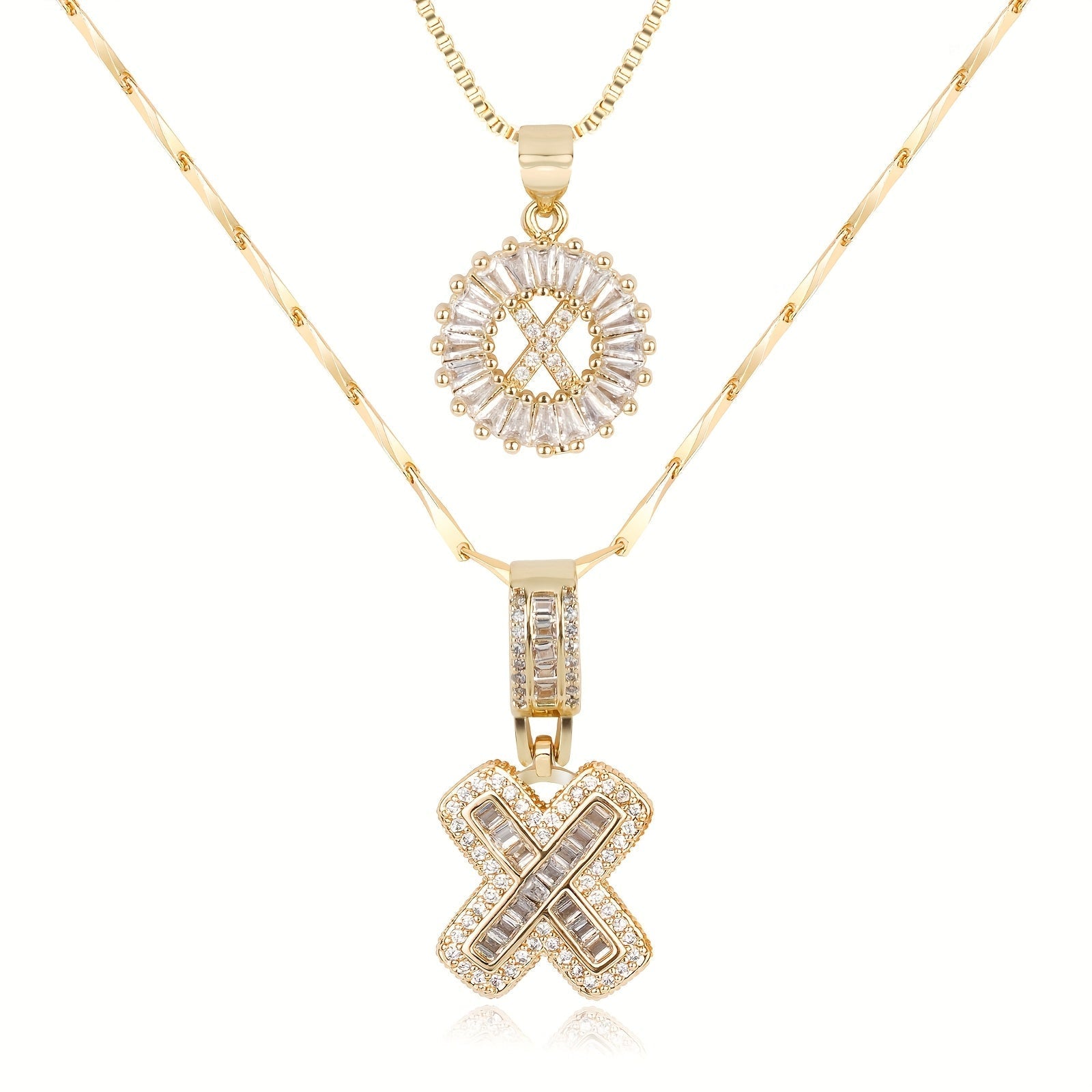 Zircon Duo Initial Necklace