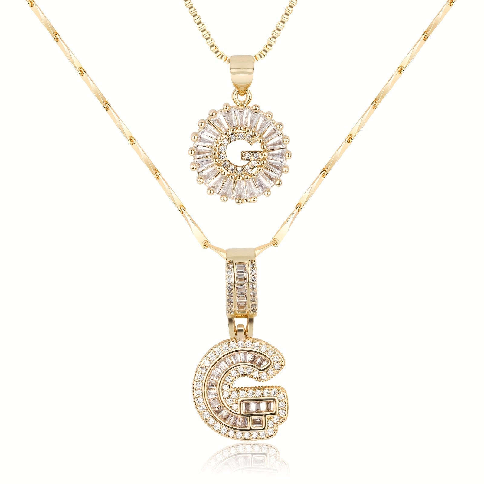 Zircon Duo Initial Necklace