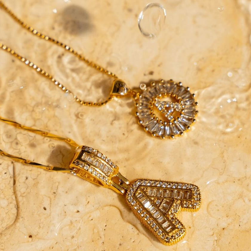 Zircon Duo Initial Necklace