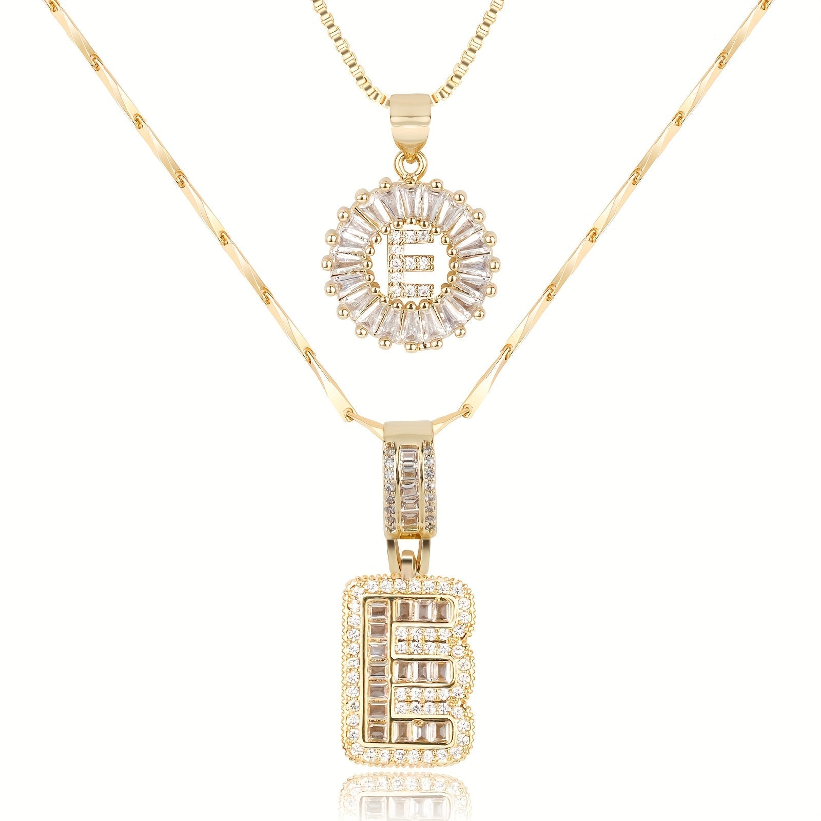 Zircon Duo Initial Necklace