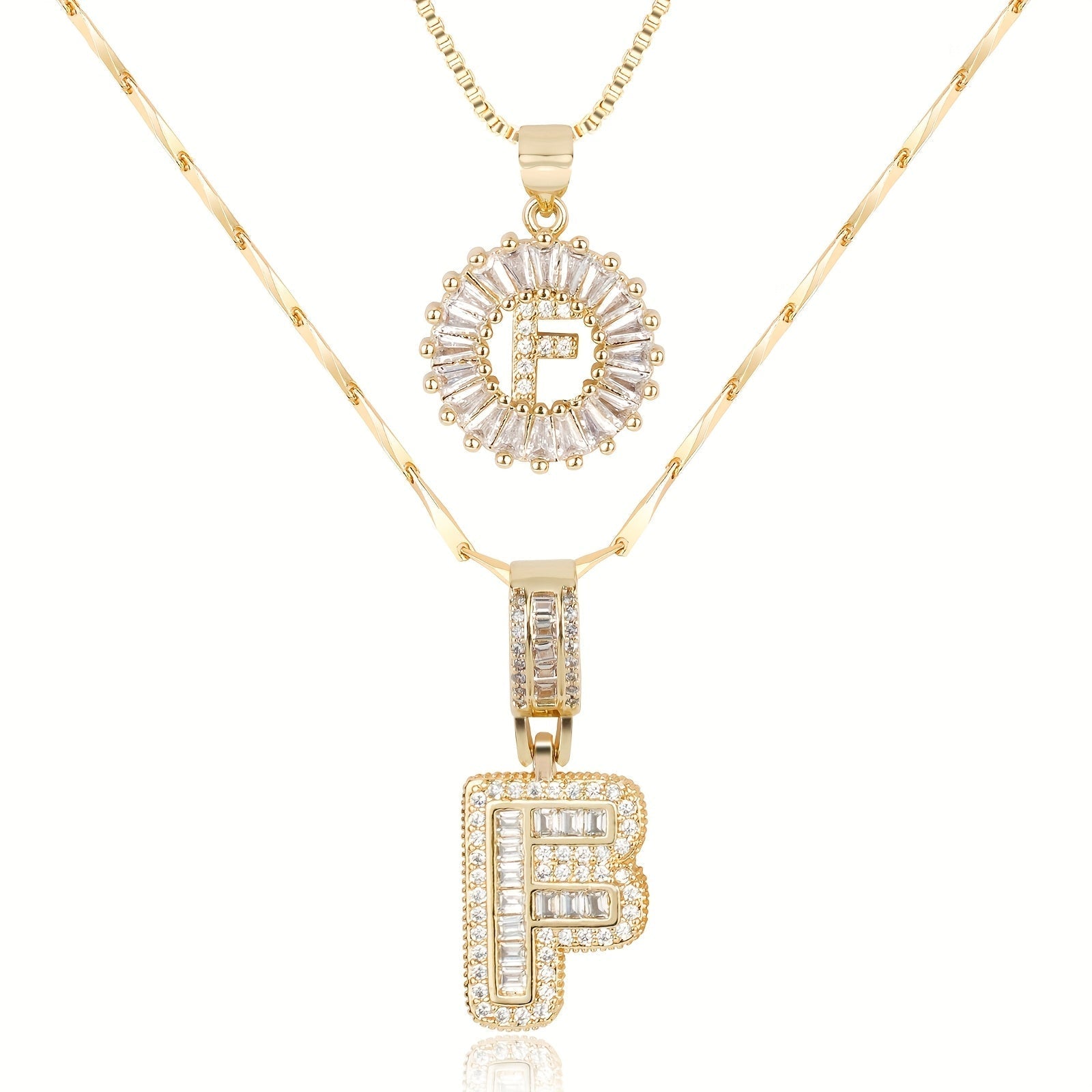 Zircon Duo Initial Necklace