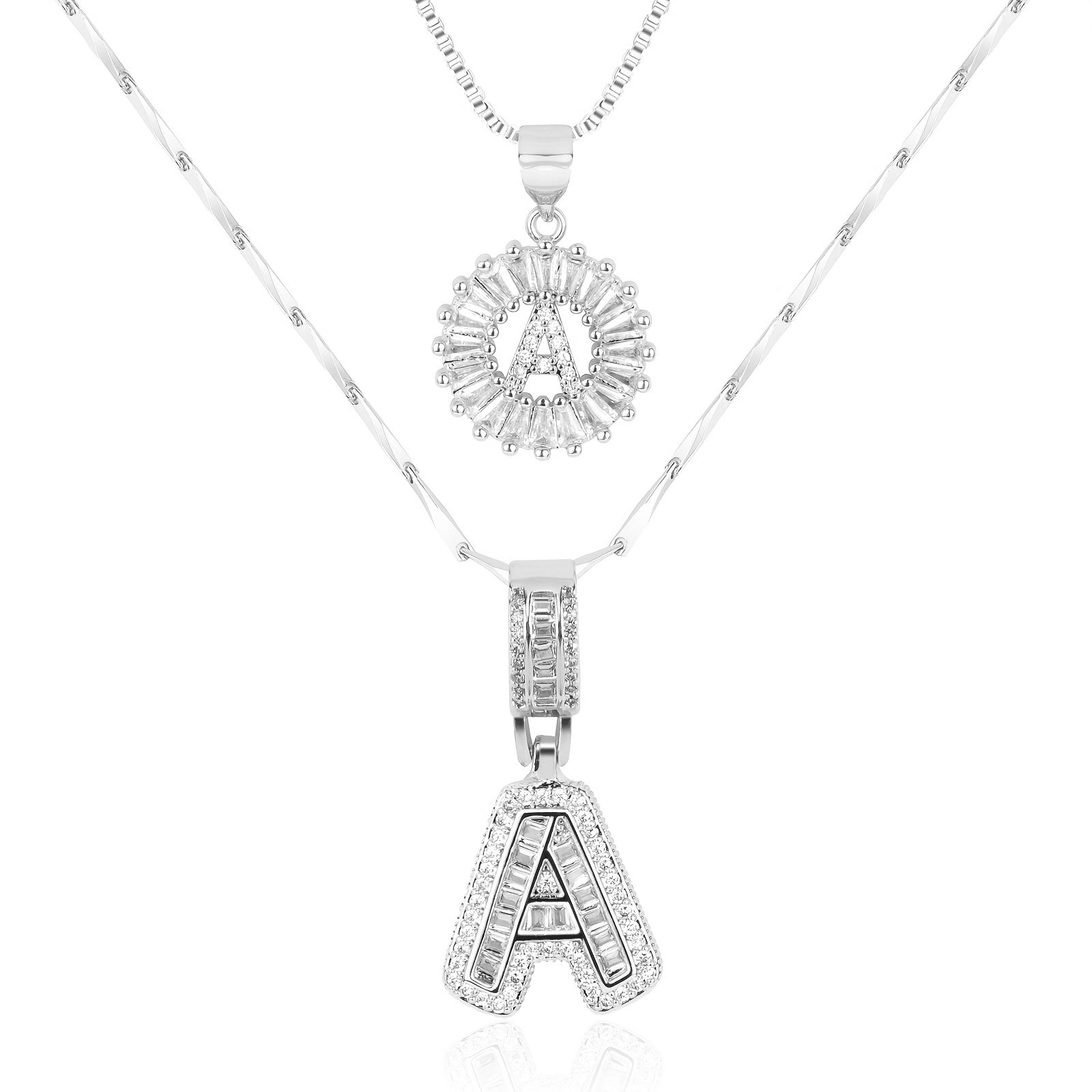 Zircon Duo Initial Necklace