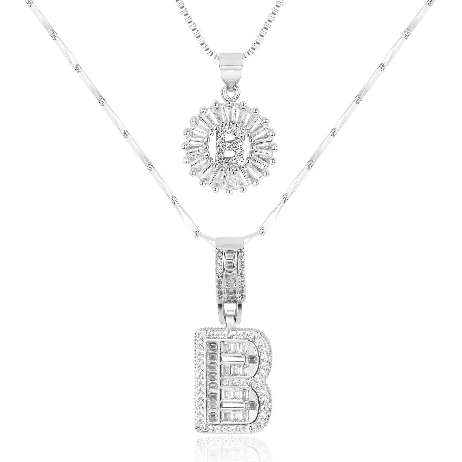 Zircon Duo Initial Necklace