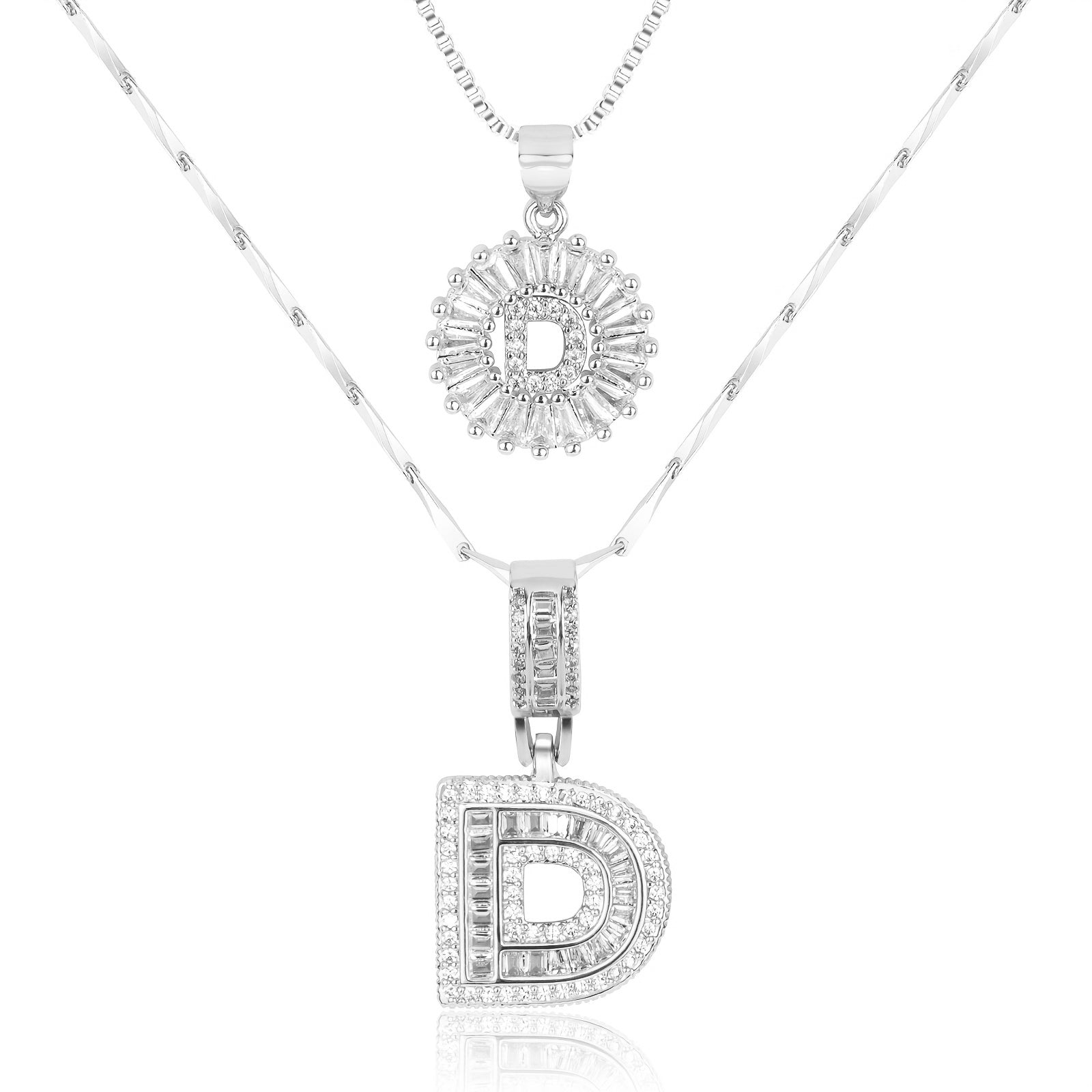 Zircon Duo Initial Necklace