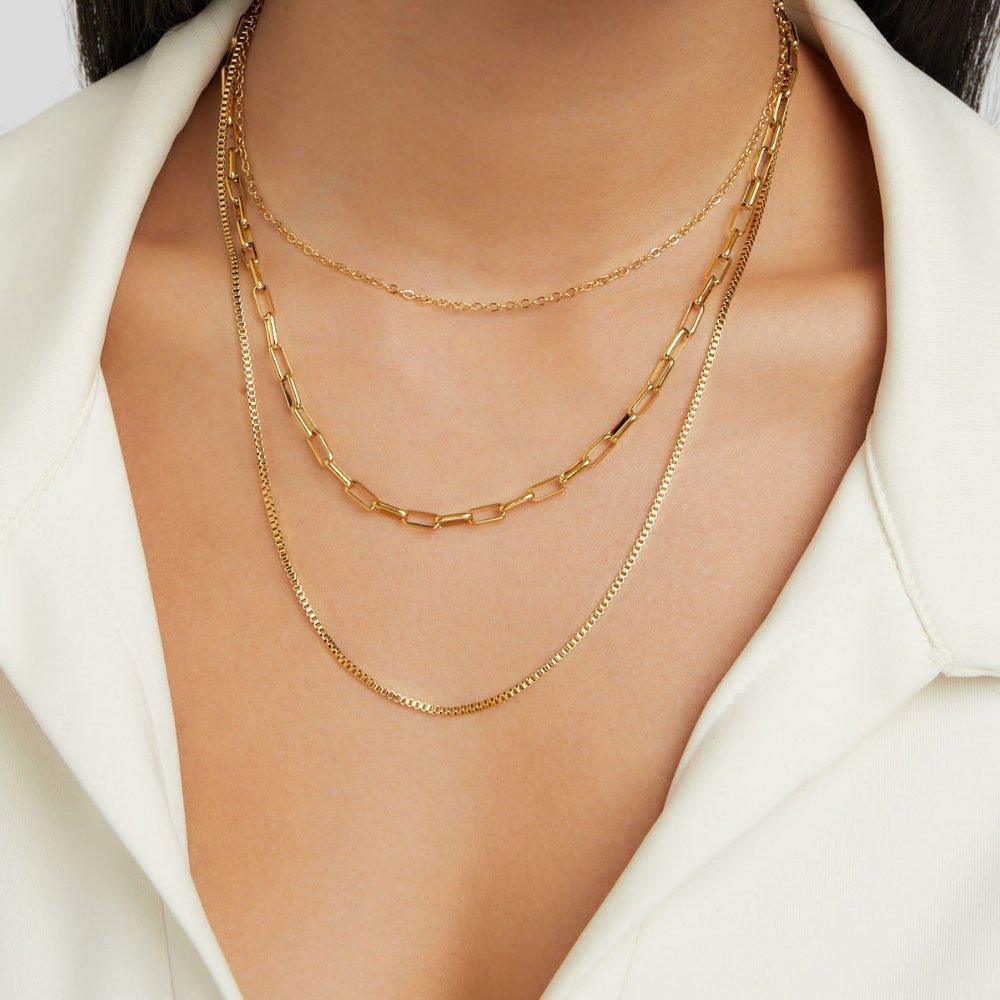 Eterna Trio Necklace – Elegant 18K Gold Waterproof Jewelry