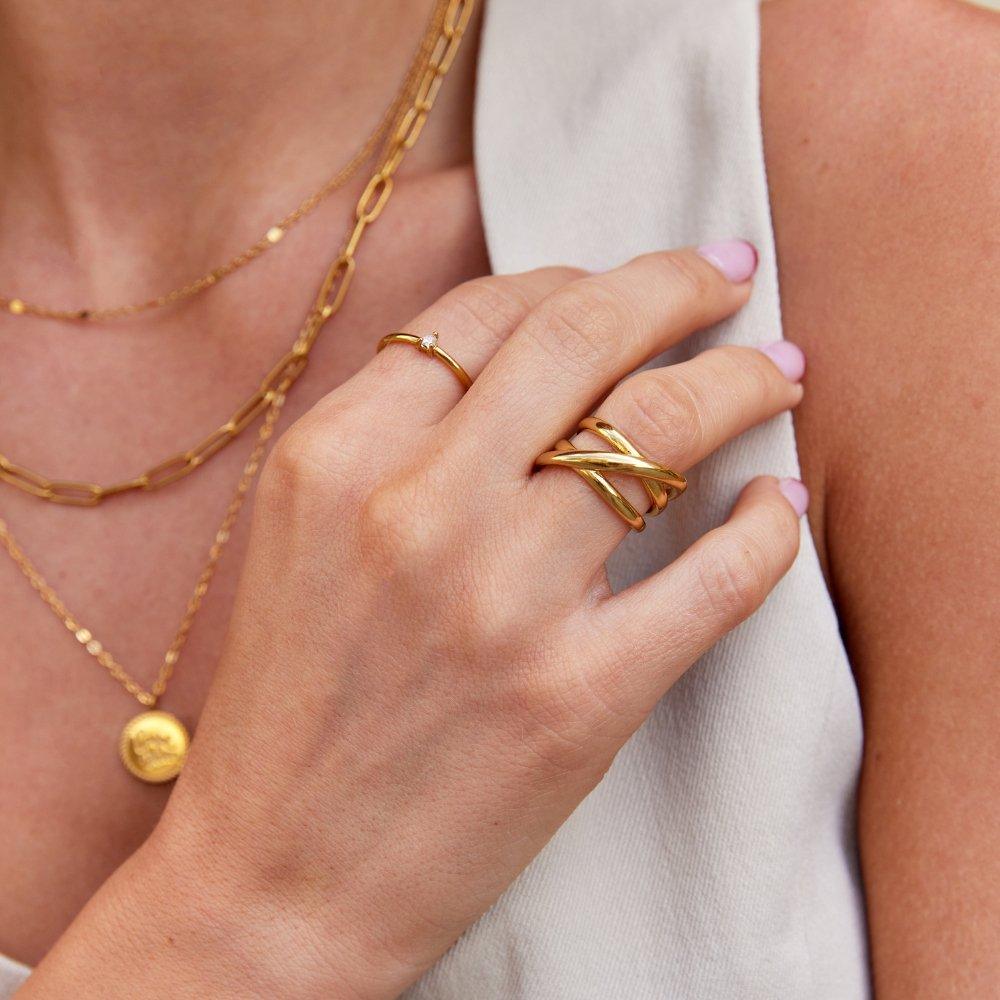 Trinity Adjustable Ring – 18K Gold, Waterproof & Hypoallergenic
