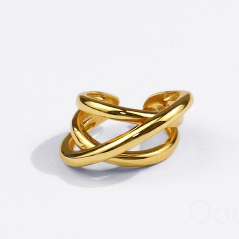 Trinity Adjustable Ring – 18K Gold, Waterproof & Hypoallergenic
