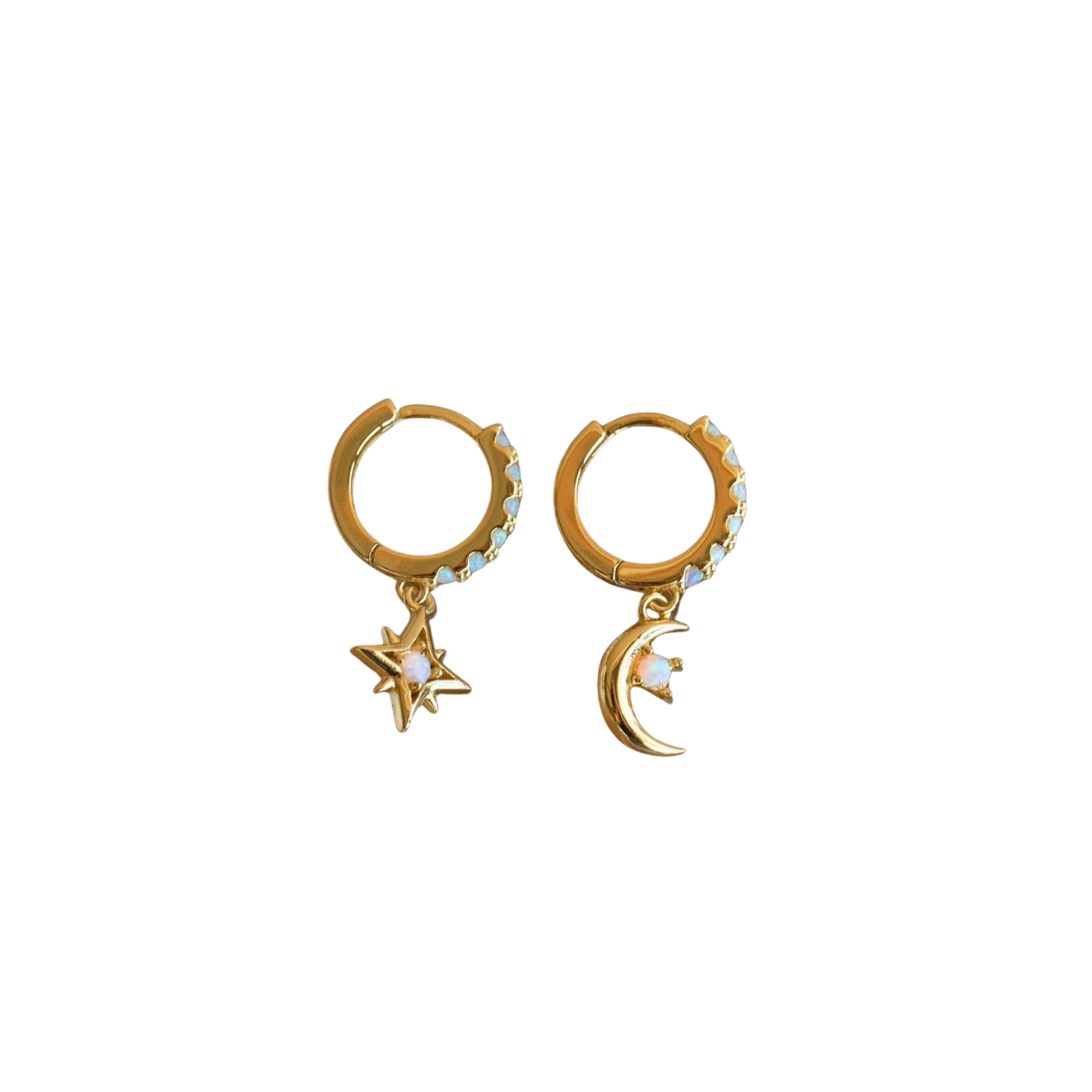Celestial Charm Huggies – 18K Gold, Waterproof & Hypoallergenic