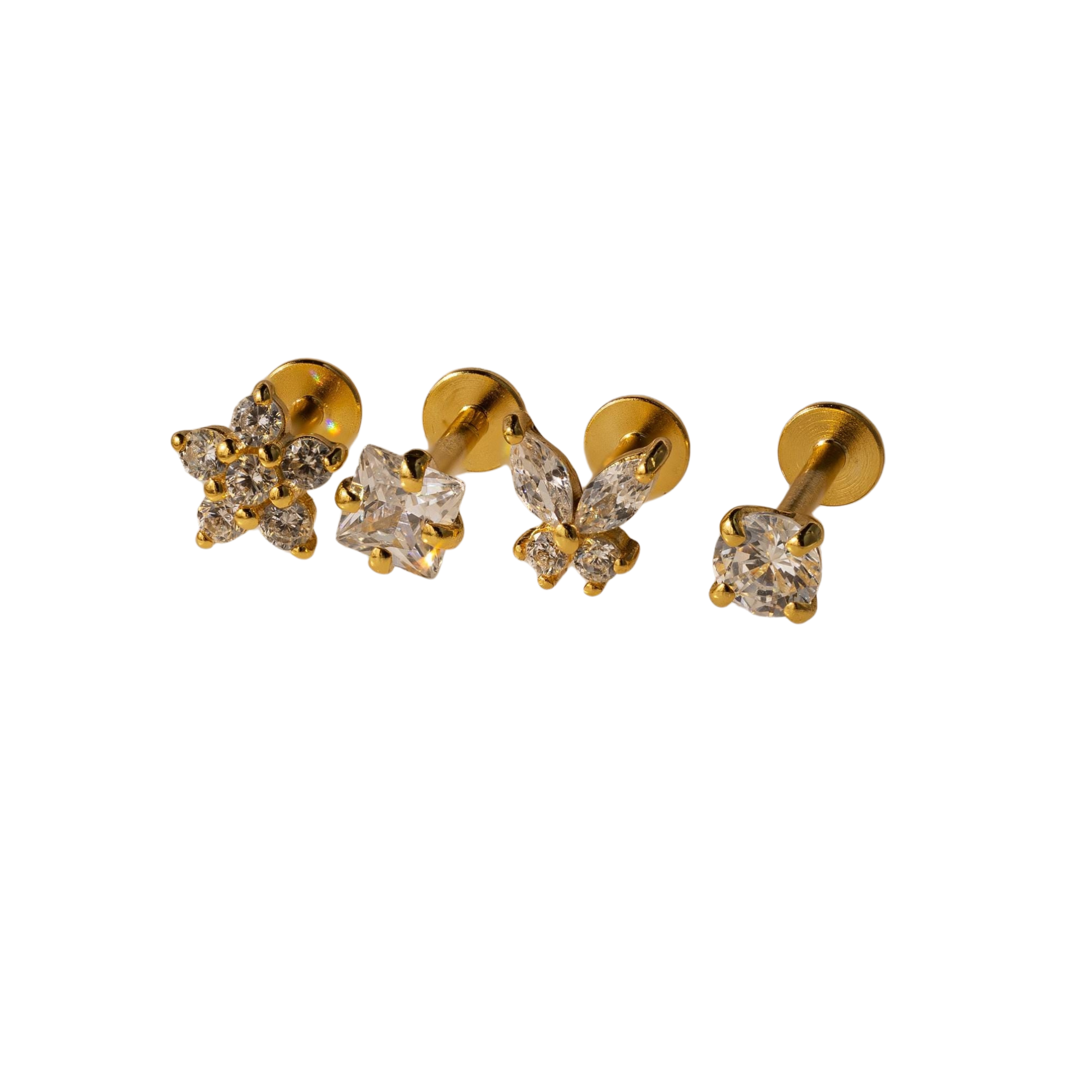 Halo Pave Set Earrings – 18K Gold, Waterproof & Hypoallergenic