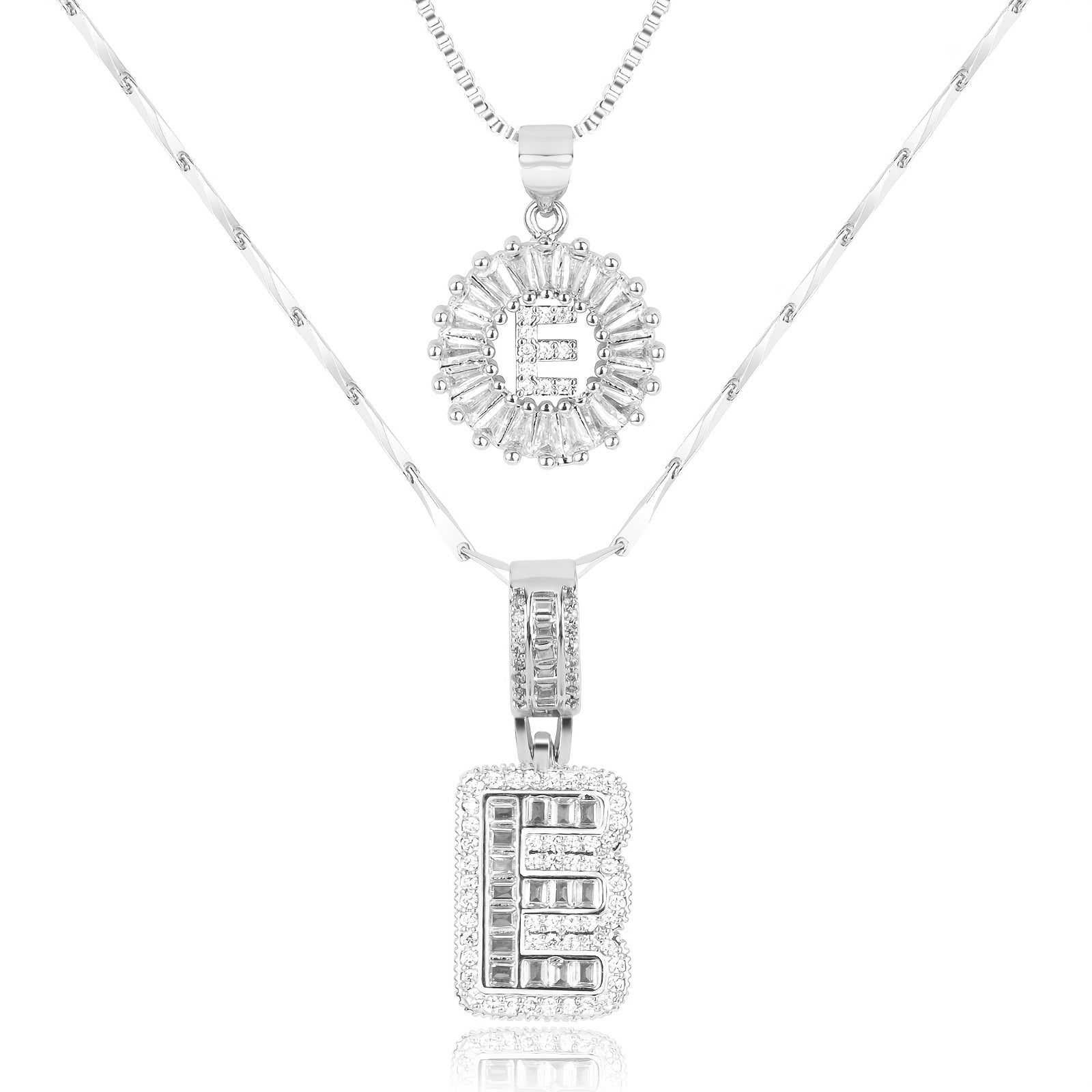 Zircon Duo Initial Necklace