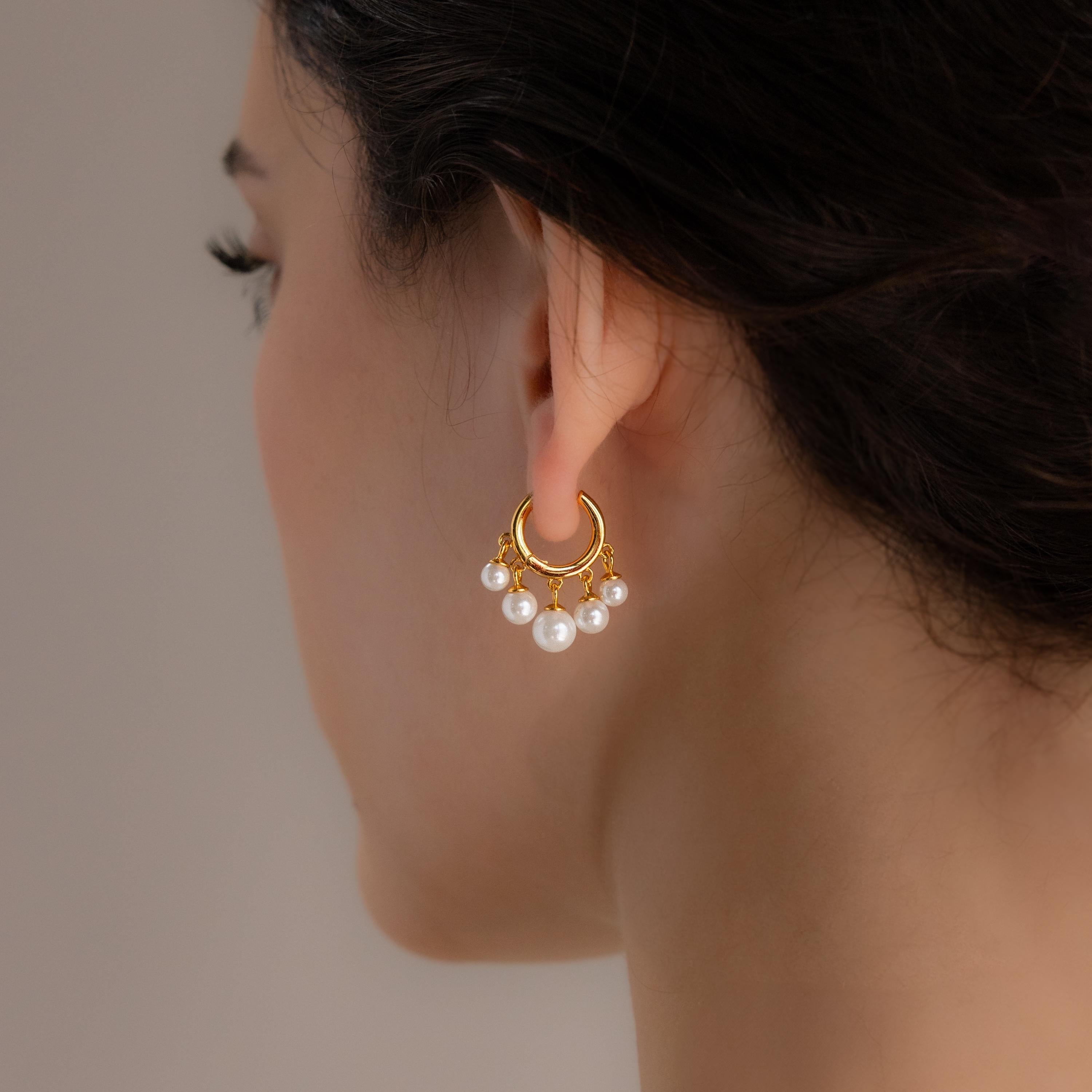Radiant Pearl Hoops